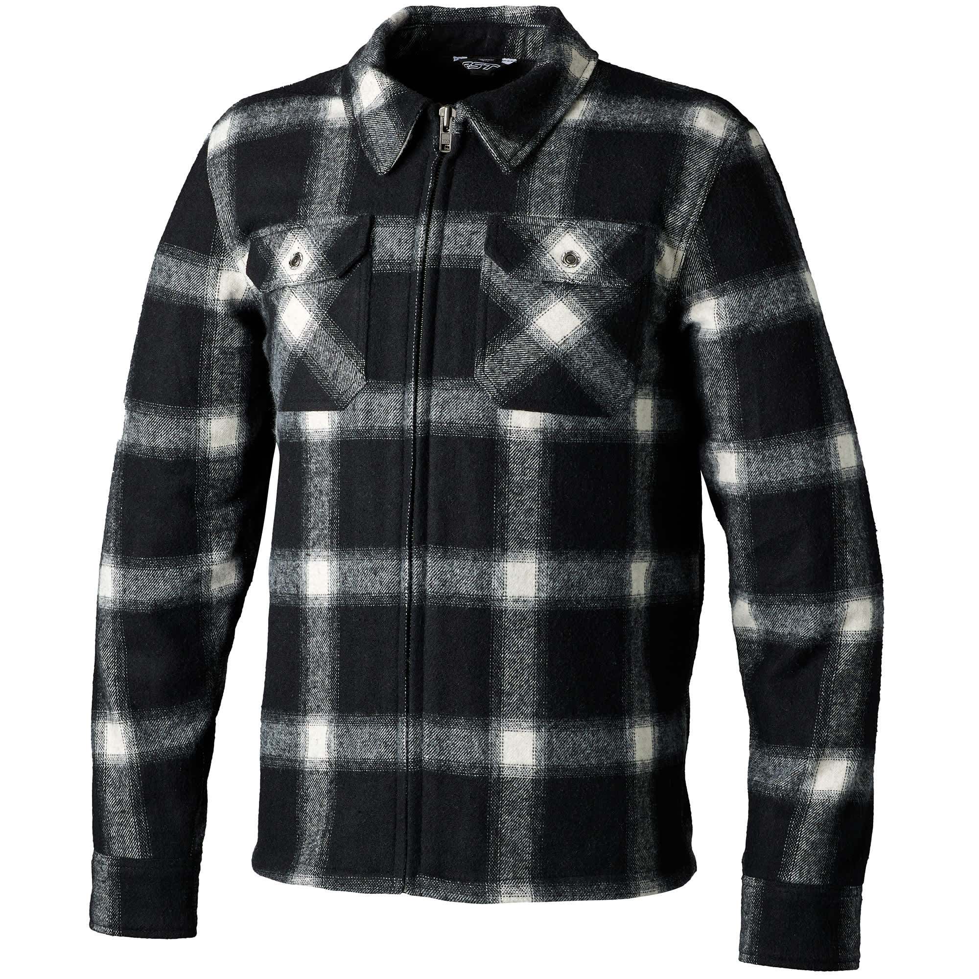 RST Brushed CE Textile Shirt - Black / White Check by RST - clearance motorcycle jacket