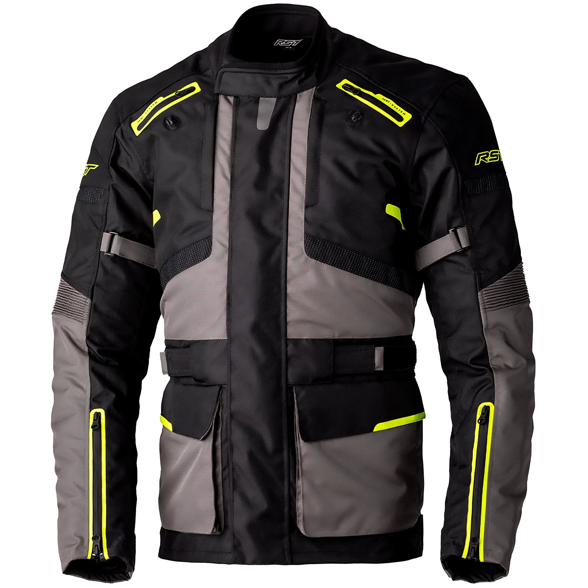 RST Endurance CE Textile Jacket - Black / Grey / Flo Yellow by RST - clearance motorcycle jacket