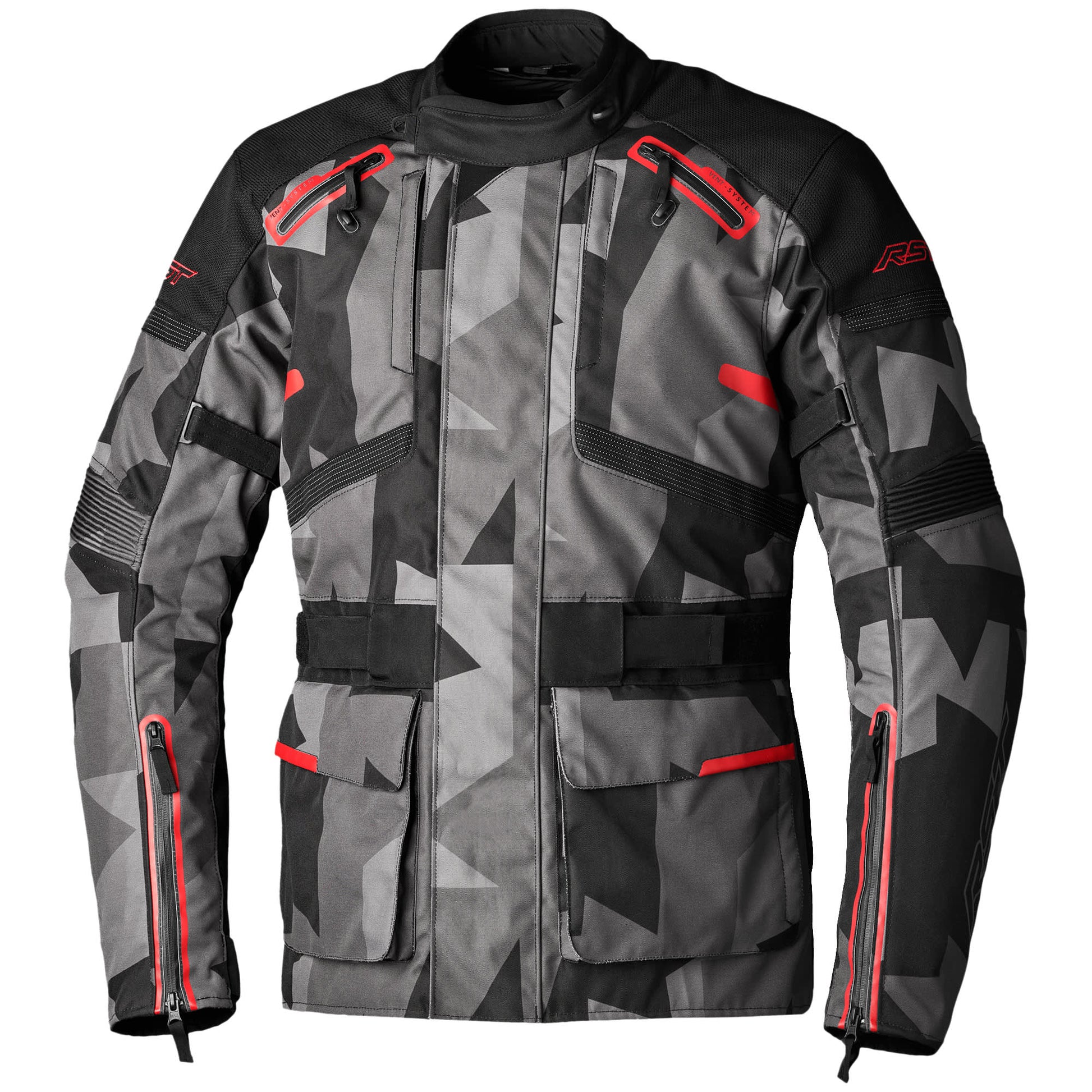 RST Endurance CE Textile Jacket - Camo / Red by RST - clearance motorcycle jacket
