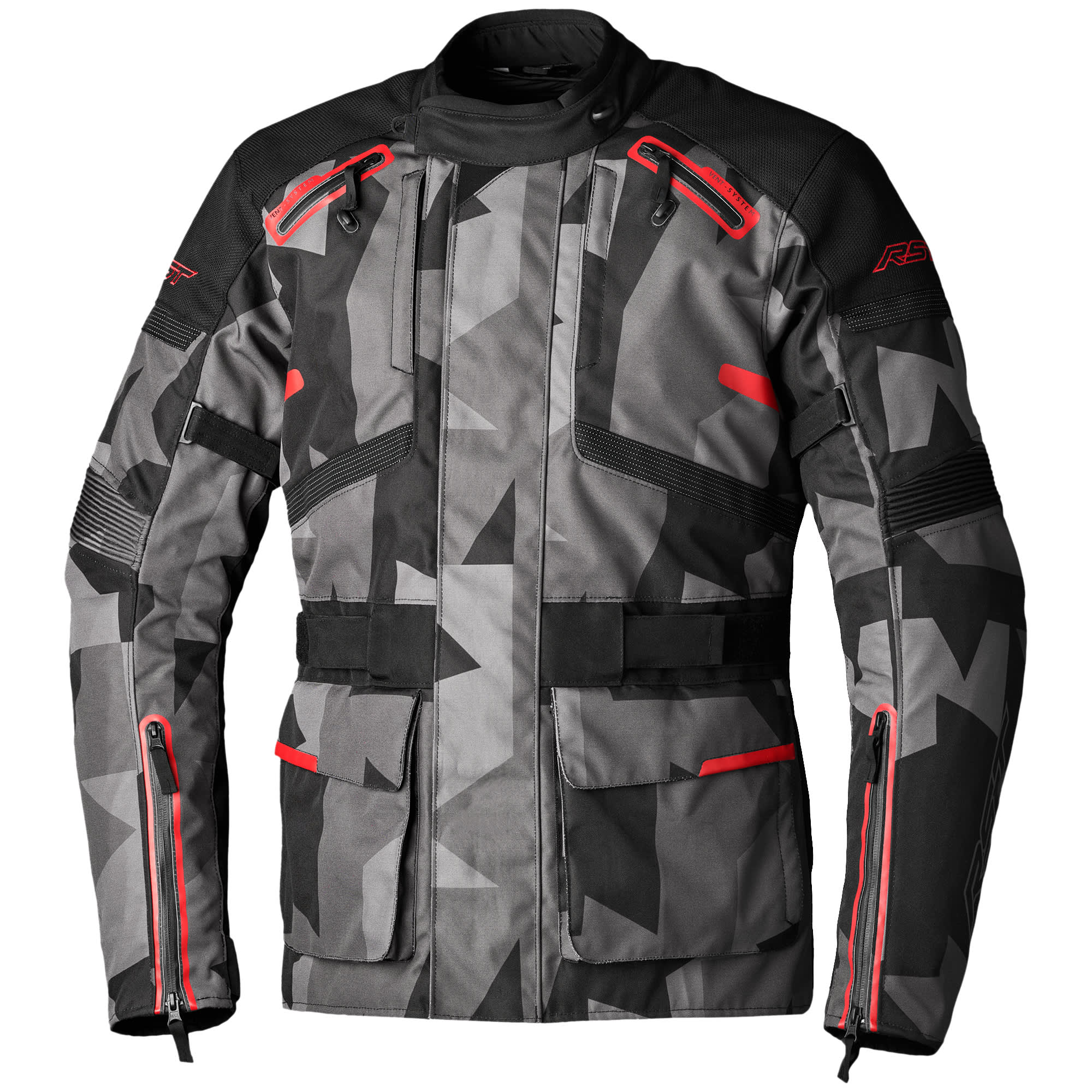 RST Endurance CE Textile Jacket - Camo / Red by RST - clearance motorcycle jacket