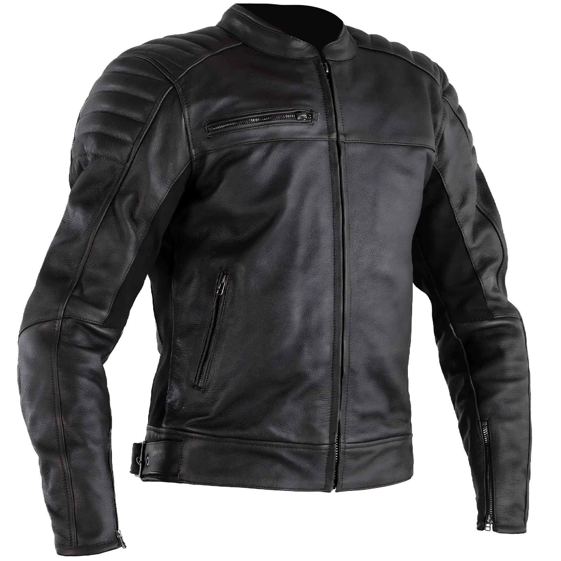 RST Fusion Airbag CE Leather Jacket - Vintage Black by RST - clearance motorcycle jacket