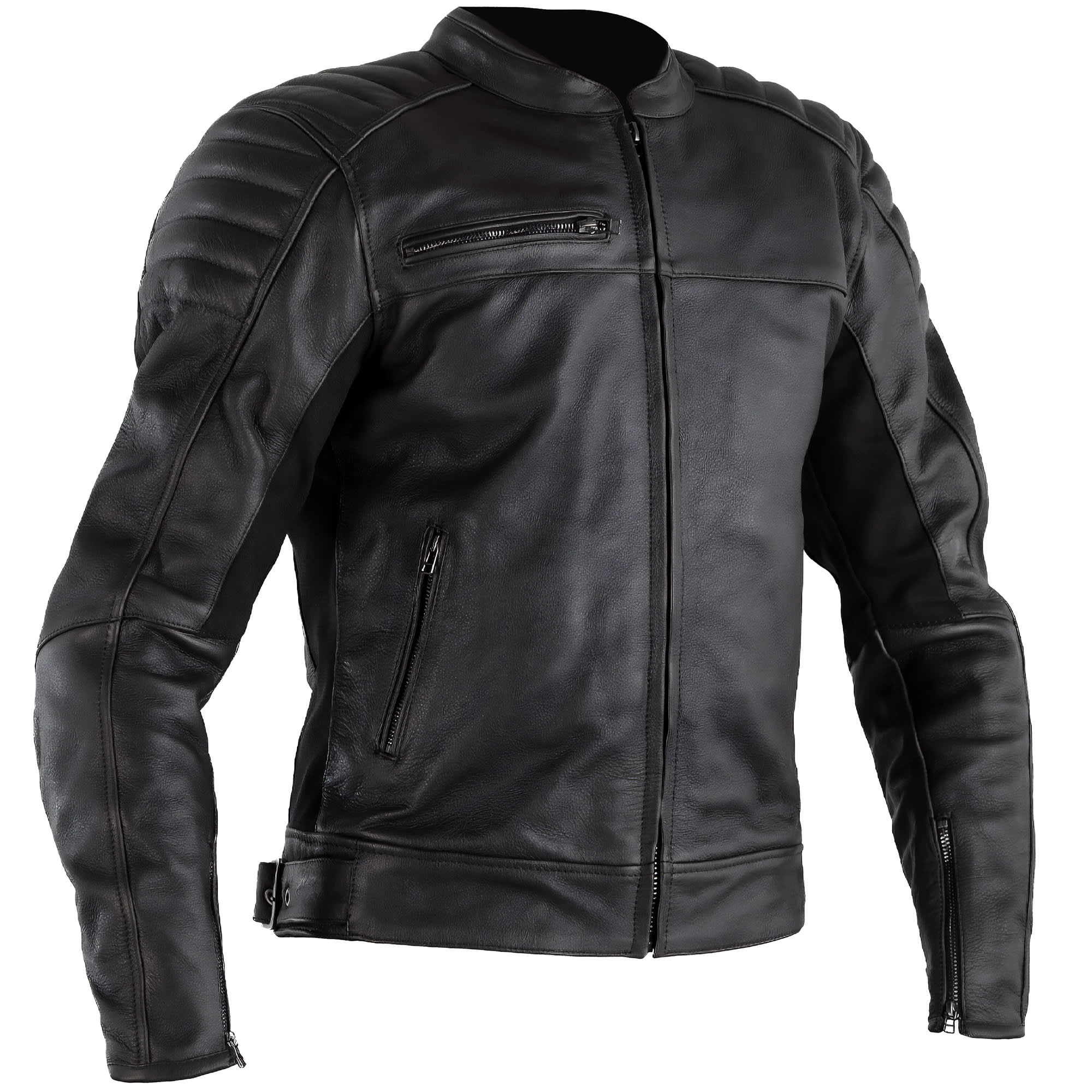RST Fusion Airbag CE Leather Jacket - Vintage Black by RST - clearance motorcycle jacket