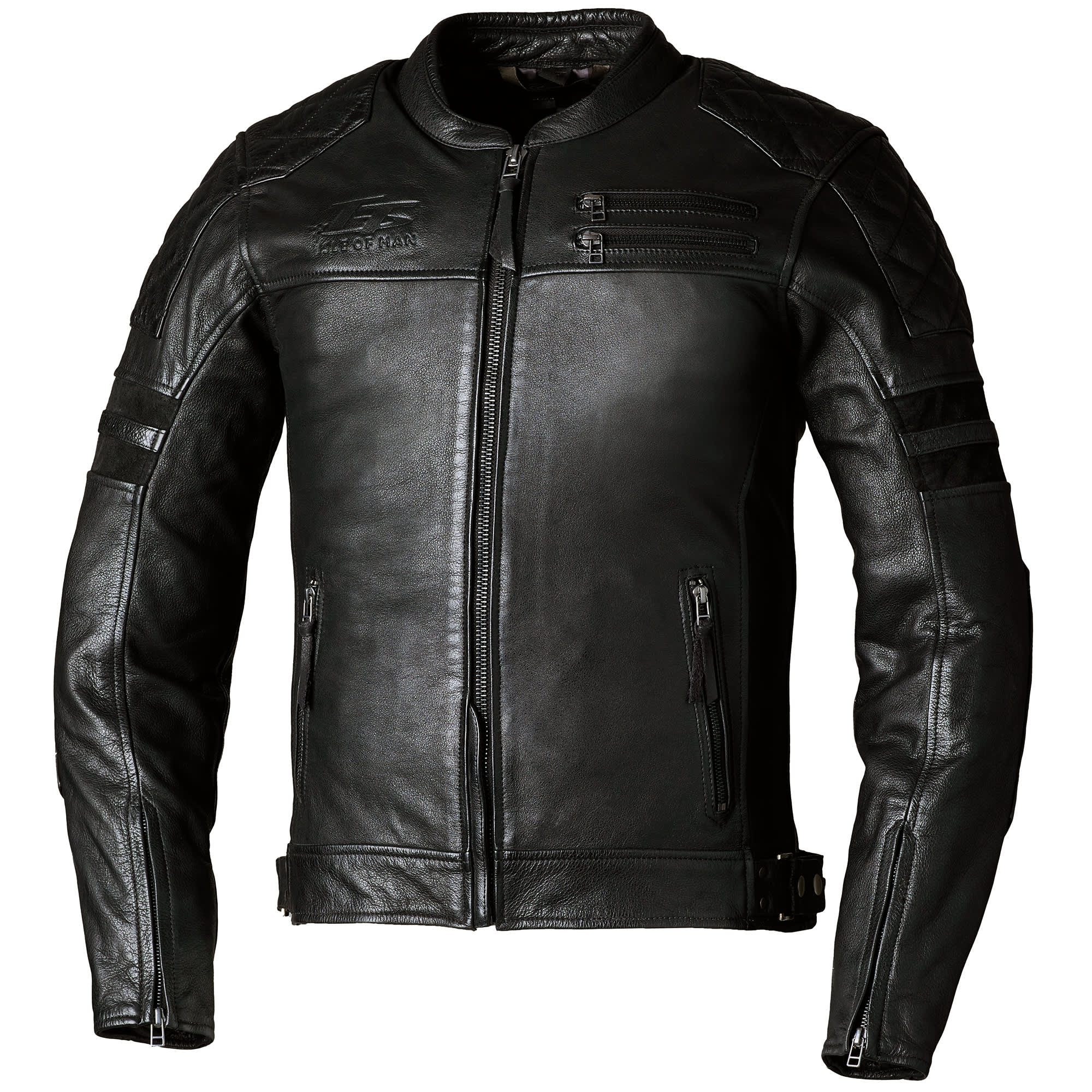 RST IOM TT Hillberry 2 CE Leather Jacket - Black by RST - clearance motorcycle jacket