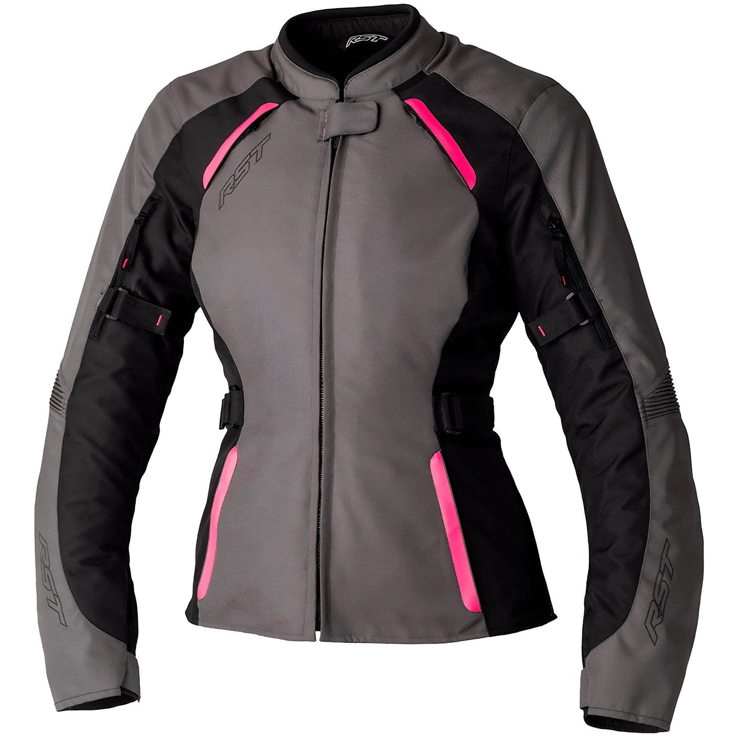 RST Ladies Ava CE Textile Jacket - Black / Neon Pink by RST - clearance motorcycle jacket