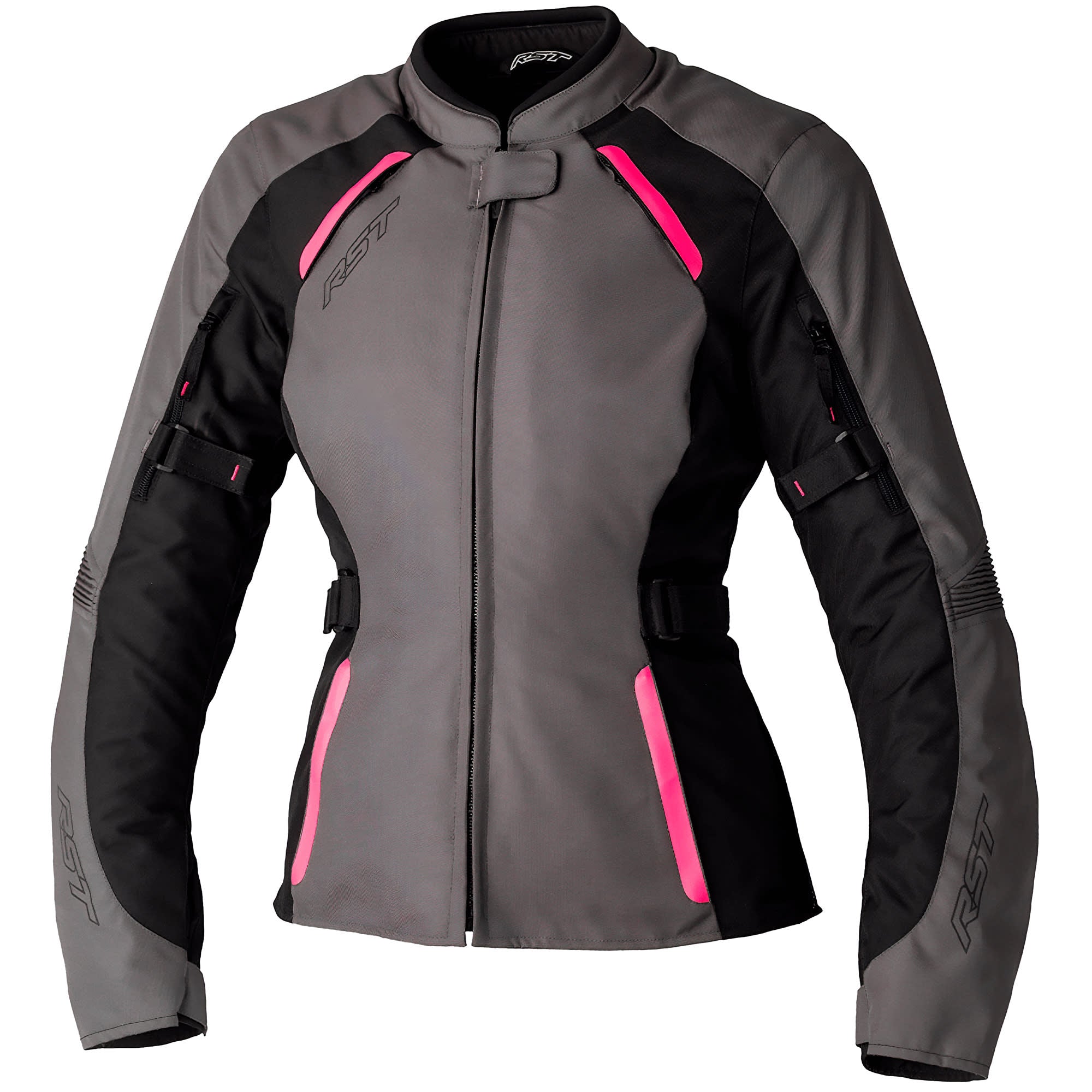 RST Ladies Ava CE Textile Jacket - Black / Neon Pink by RST - clearance motorcycle jacket