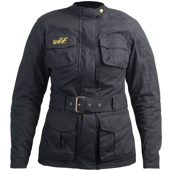 RST Ladies Classic TT Wax 3/4 3 CE Textile Jacket - Black by RST - clearance motorcycle jacket