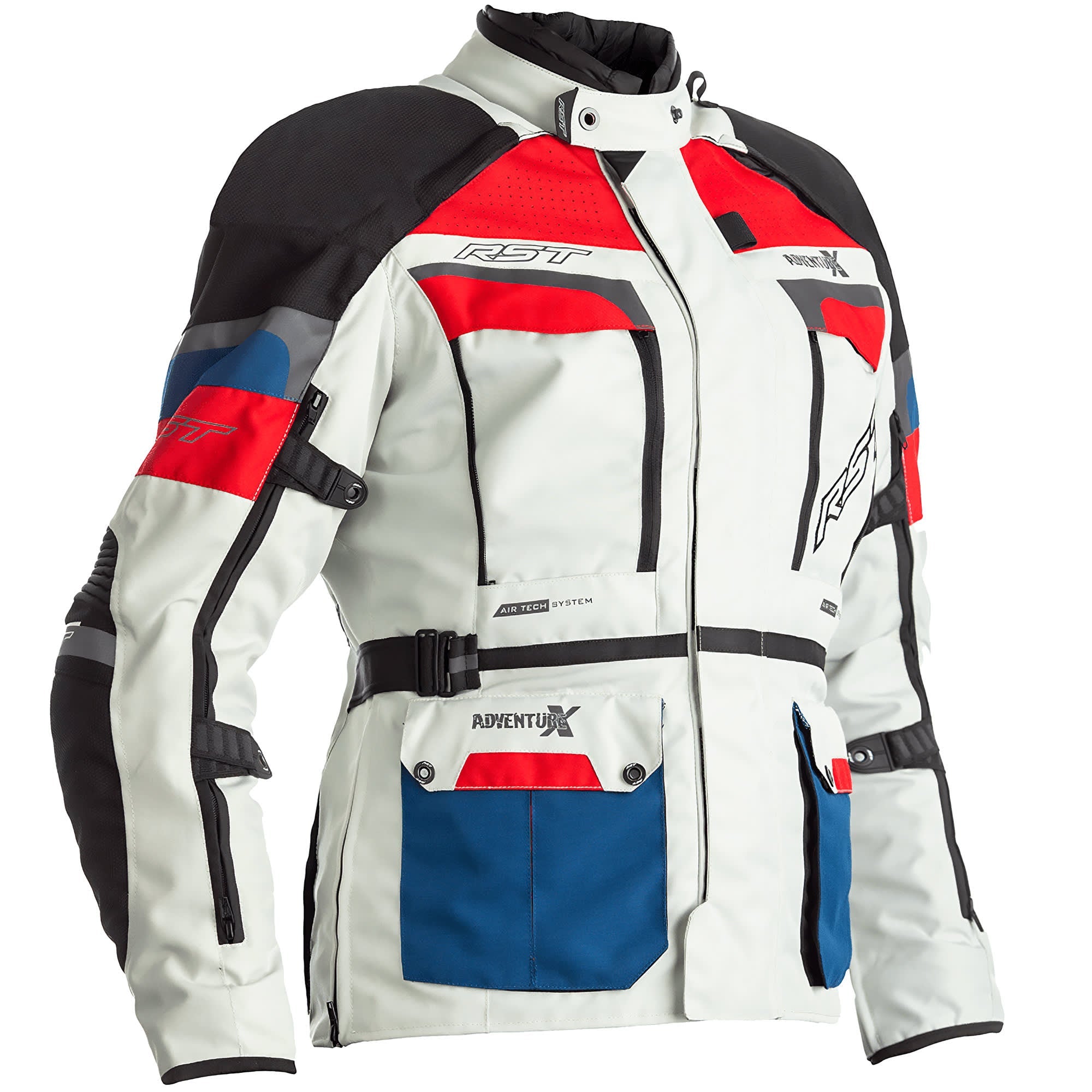 RST Ladies Pro Series Adventure-X CE Textile Jacket - Ice / Blue / Red by RST - clearance motorcycle jacket