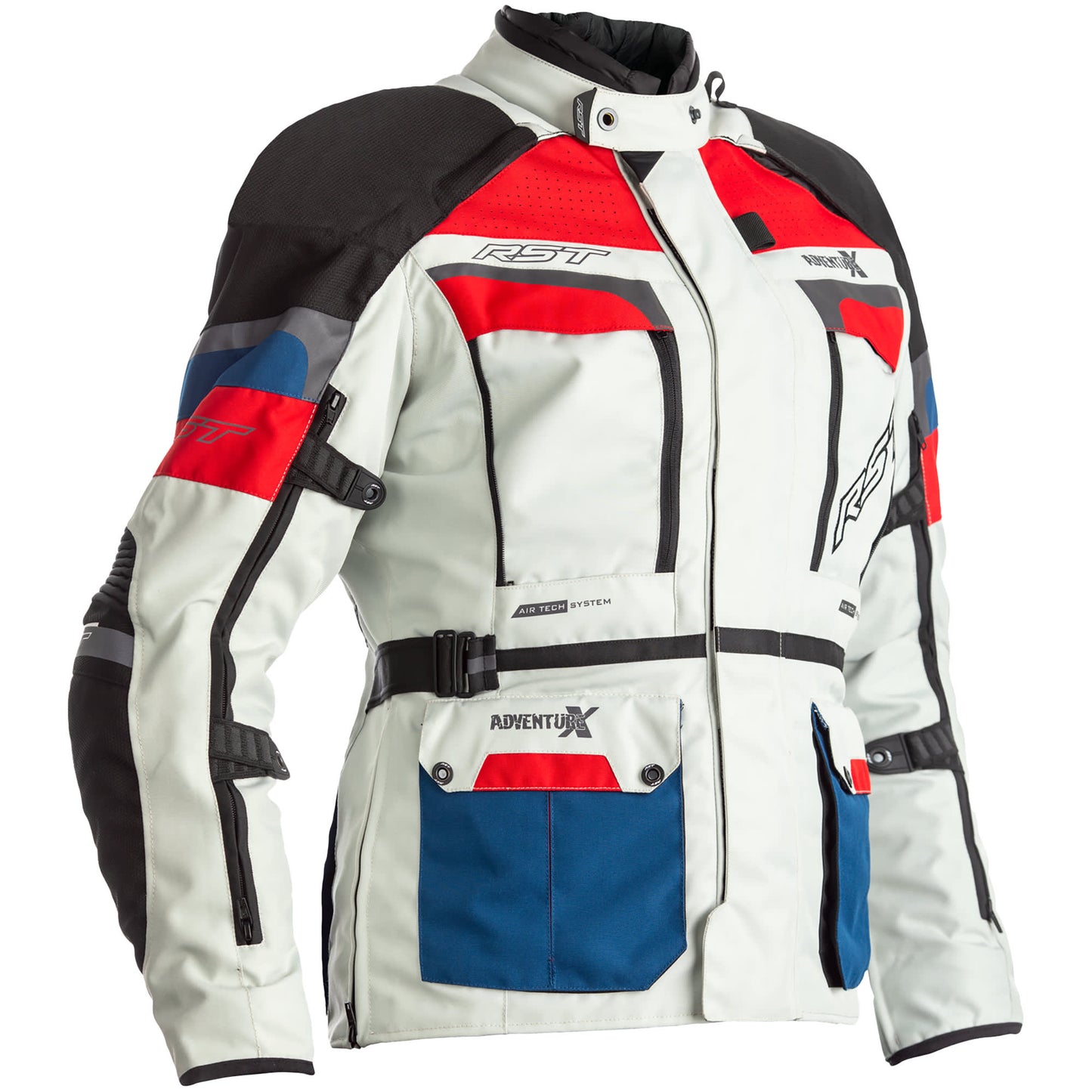 RST Ladies Pro Series Adventure-X CE Textile Jacket - Silver / Blue / Red by RST - clearance motorcycle jacket