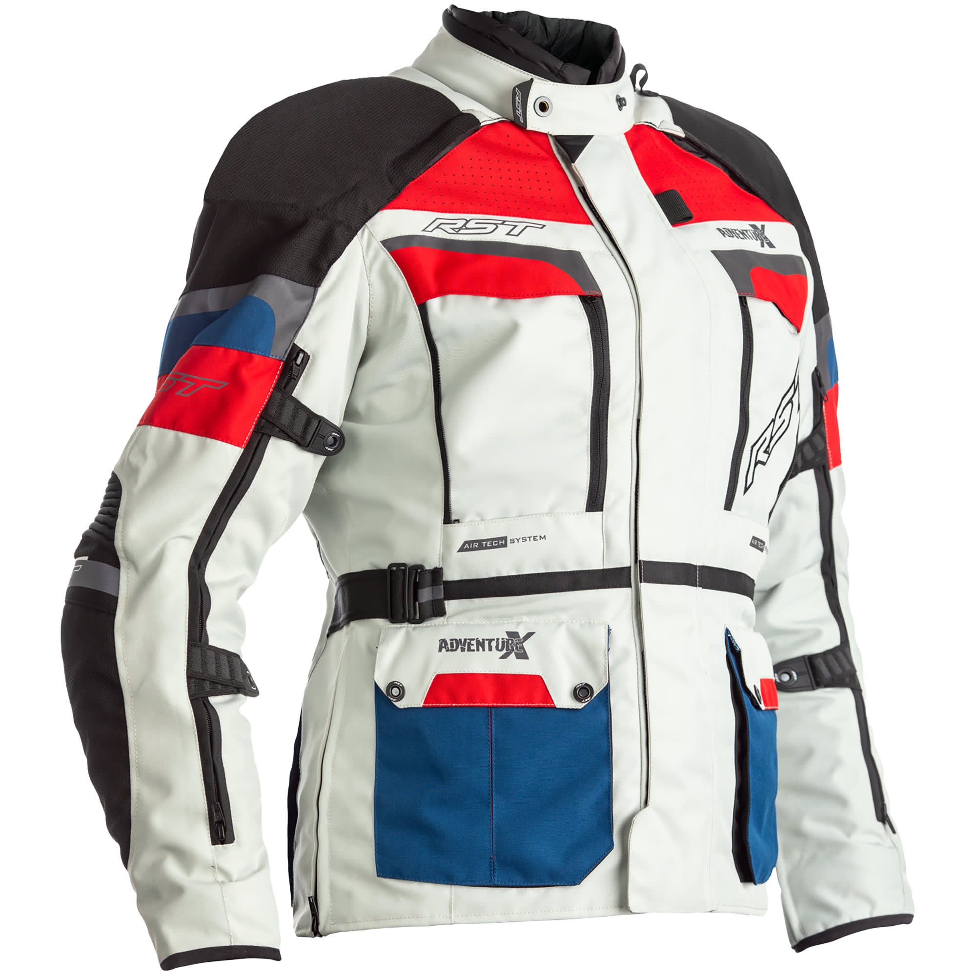 RST Ladies Pro Series Adventure-X CE Textile Jacket - Silver / Blue / Red by RST - clearance motorcycle jacket