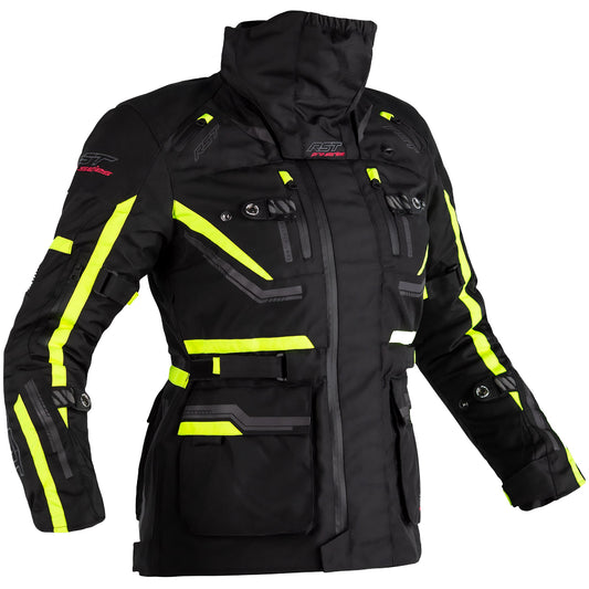 RST Ladies Pro Series Paragon 6 CE Textile Jacket - Black / Fluo Yellow by RST - clearance motorcycle jacket