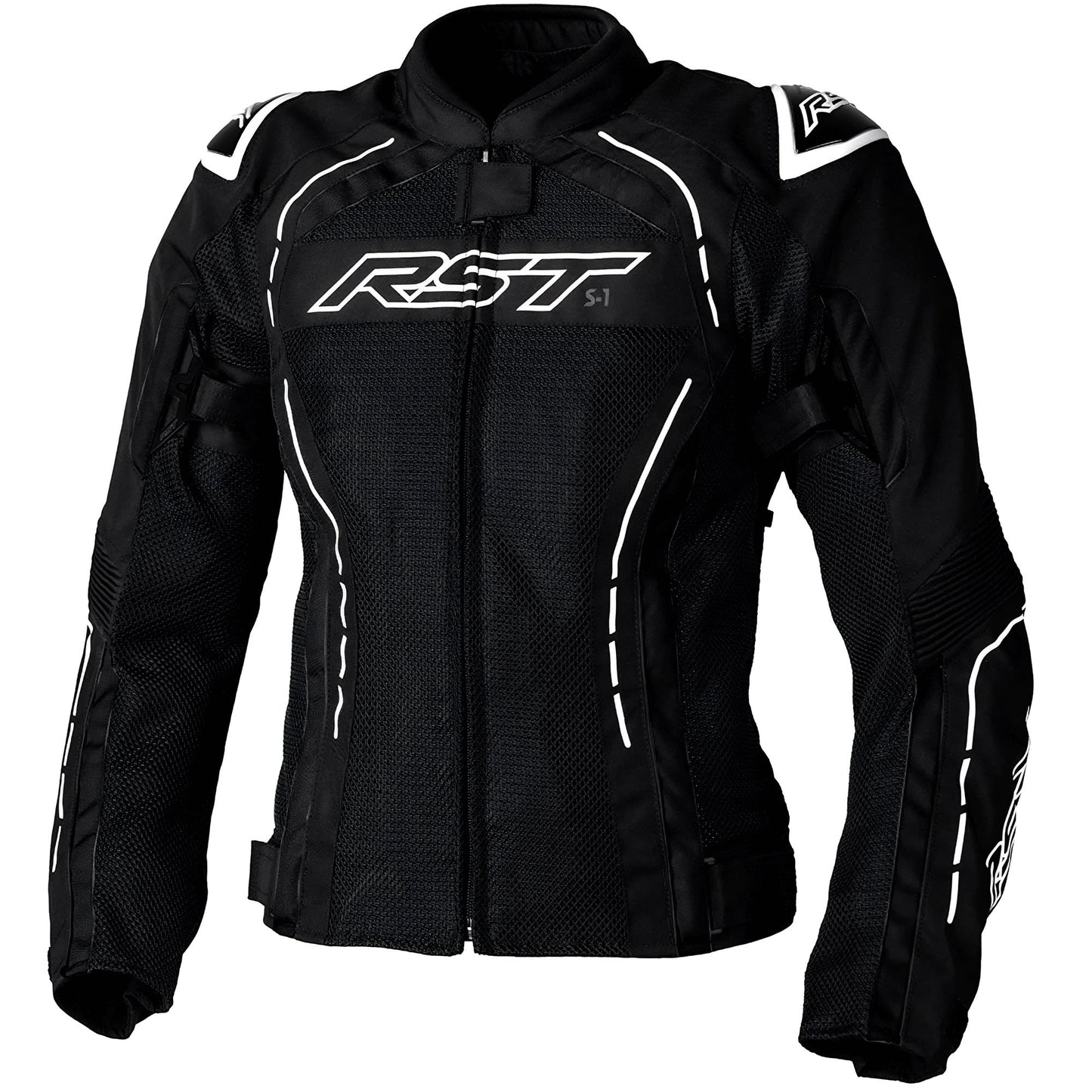 RST Ladies S1 Mesh CE Textile Jacket - Black / White by RST - clearance motorcycle jacket