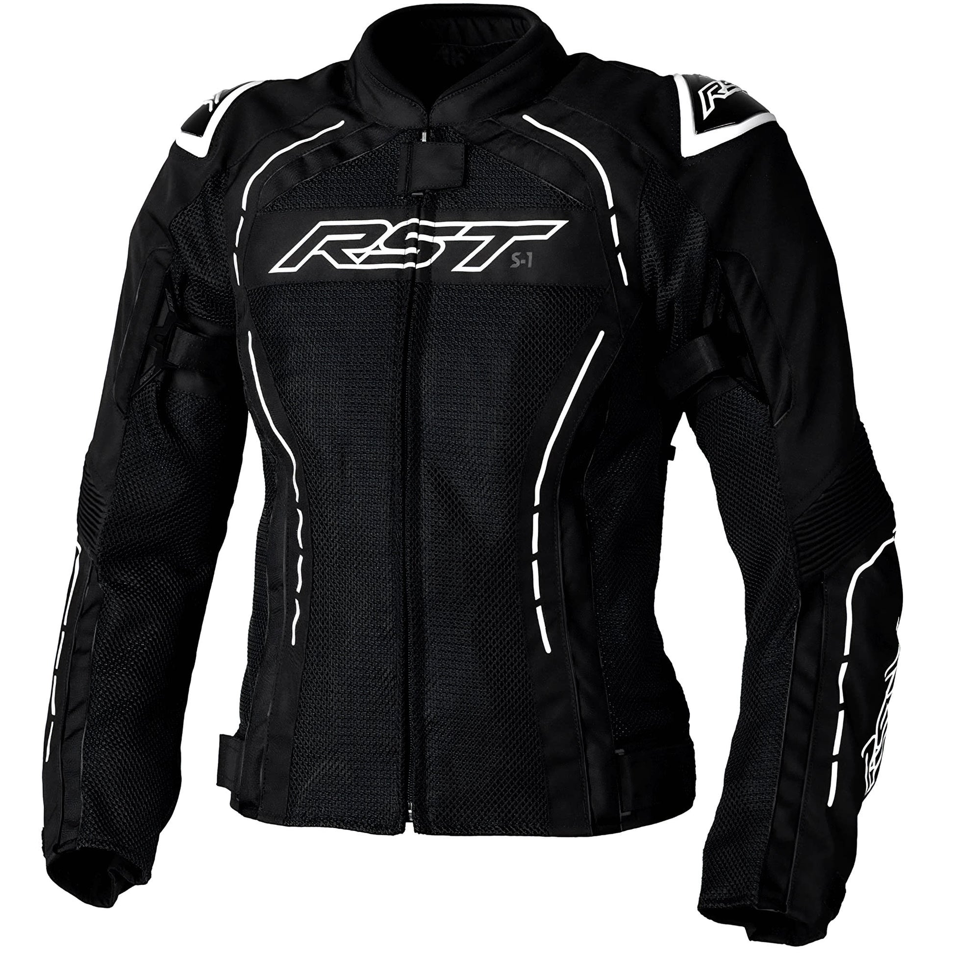 RST Ladies S1 Mesh CE Textile Jacket - Black / White by RST - clearance motorcycle jacket