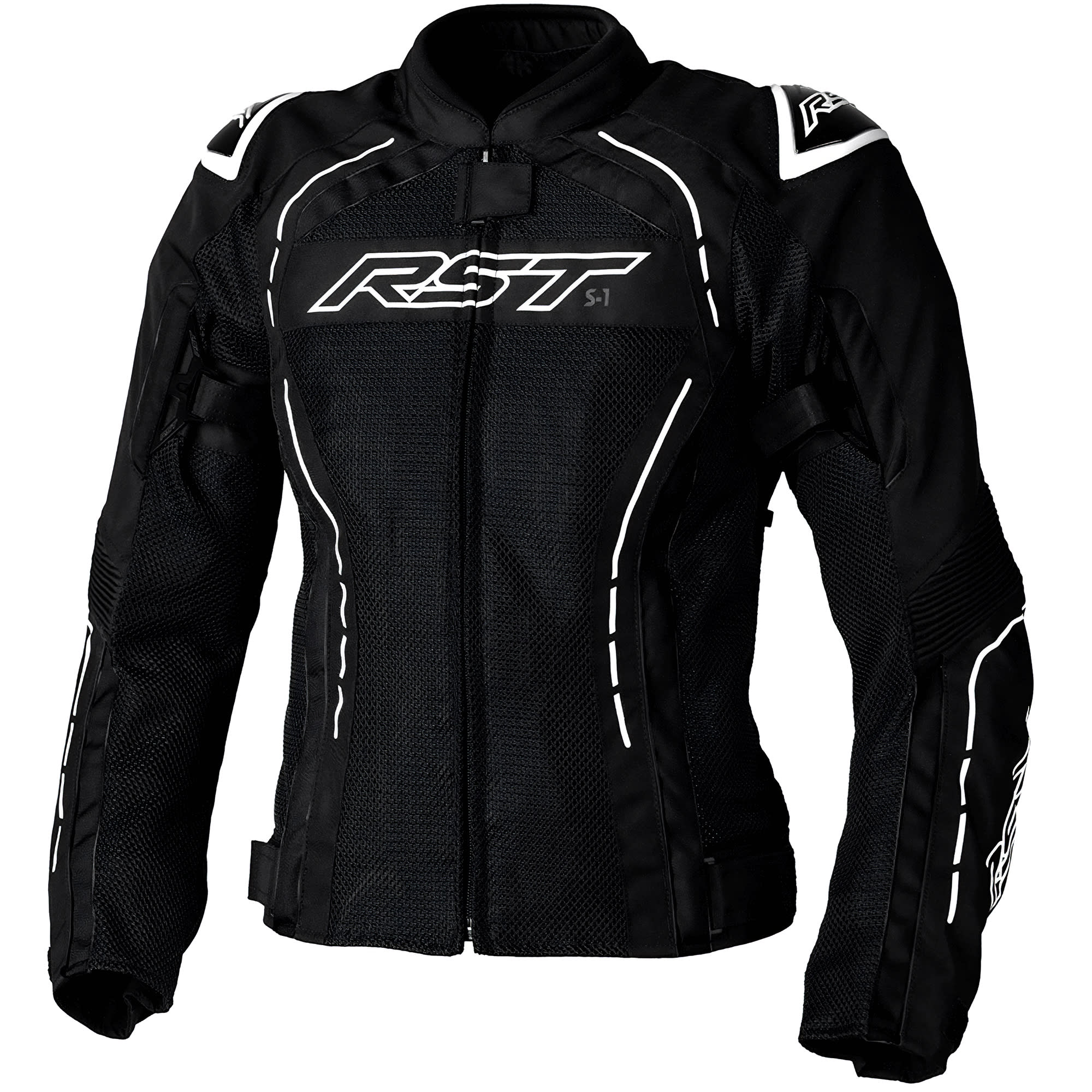 RST Ladies S1 Mesh CE Textile Jacket - Black / White by RST - clearance motorcycle jacket
