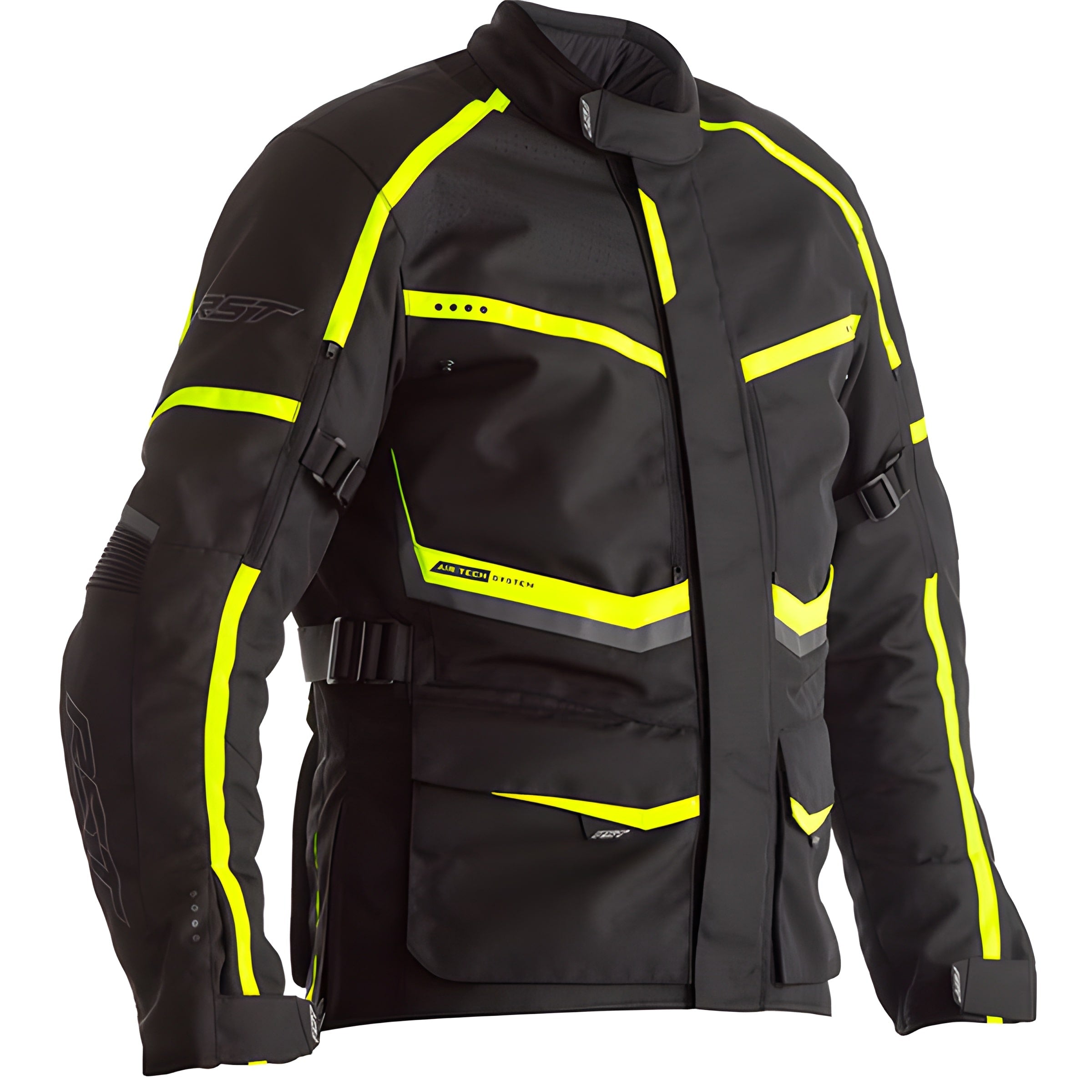 RST Maverick CE Textile Jacket - Black / Neon by RST - clearance motorcycle jacket