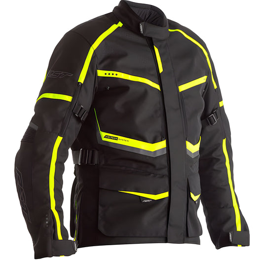 RST Maverick CE Textile Jacket - Black / Neon by RST - clearance motorcycle jacket