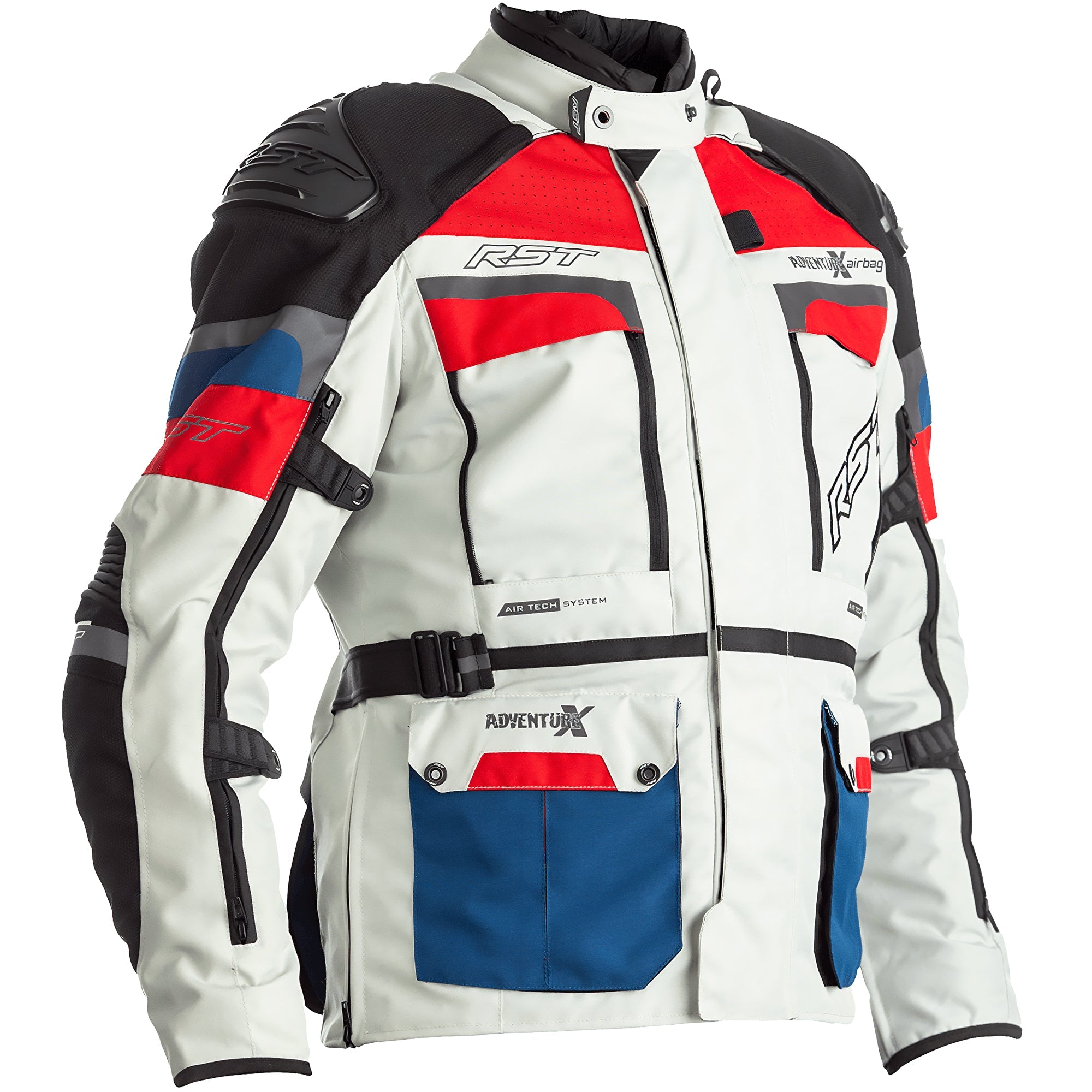 RST Pro Series Adventure-X Airbag CE Textile Jacket - Ice / Blue / Red by RST - clearance motorcycle jacket