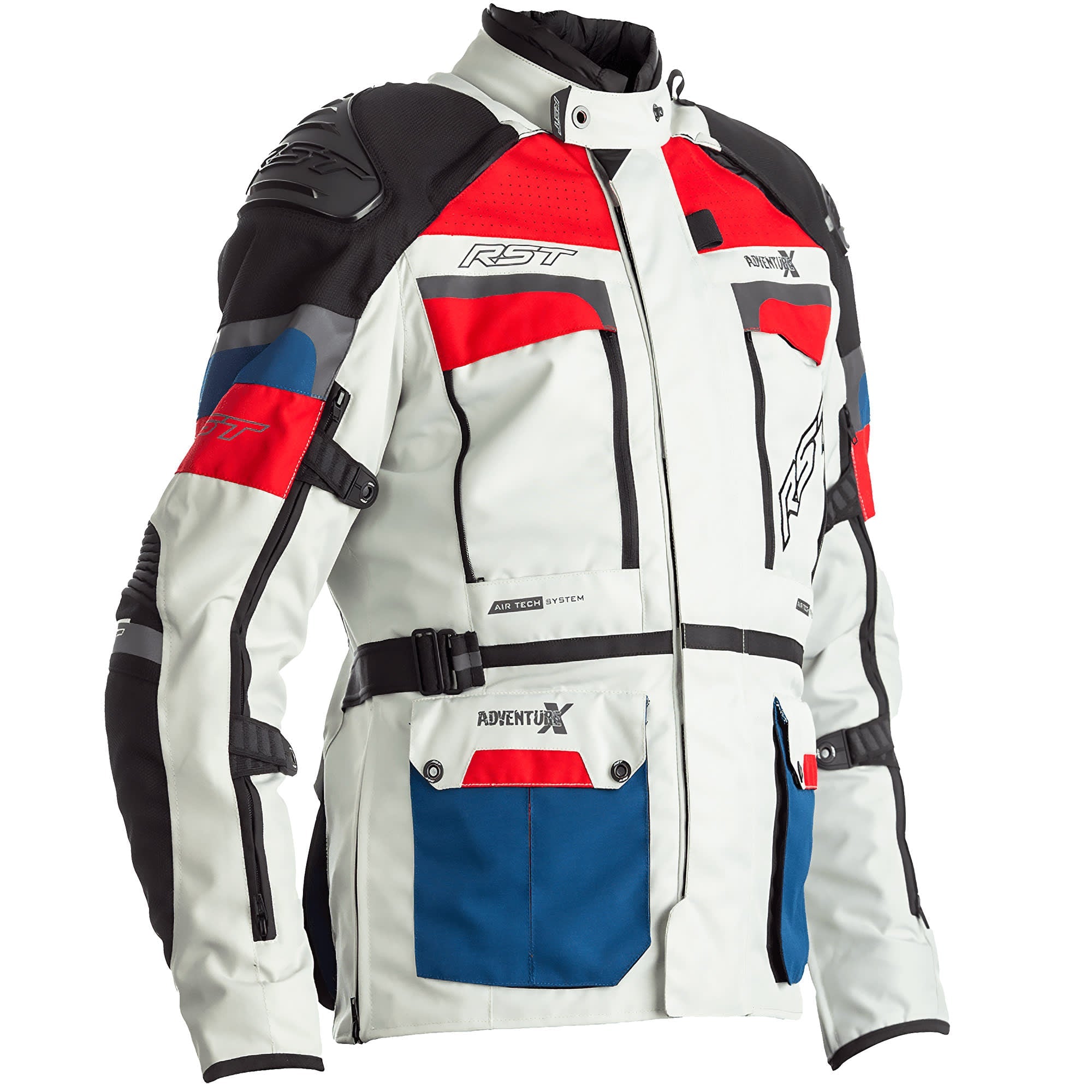 RST Pro Series Adventure-X CE Textile Jacket - Ice / Blue / Red / Black by RST - clearance motorcycle jacket
