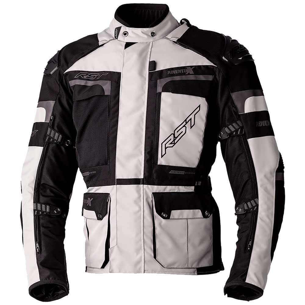 RST Pro Series Adventure-X CE Textile Jacket - Silver / Black by RST - clearance motorcycle jacket