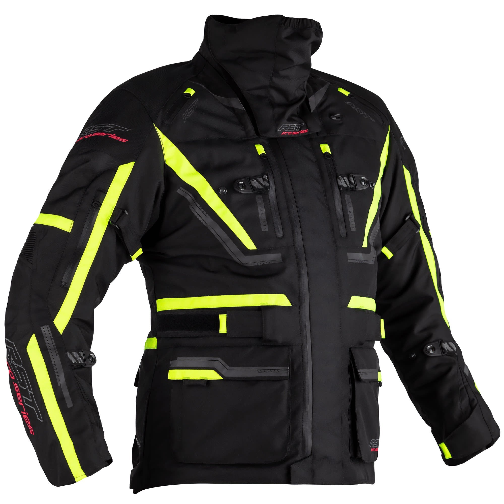 RST Pro Series Paragon 6 CE Textile Jacket - Black / Flo Yellow by RST - clearance motorcycle jacket