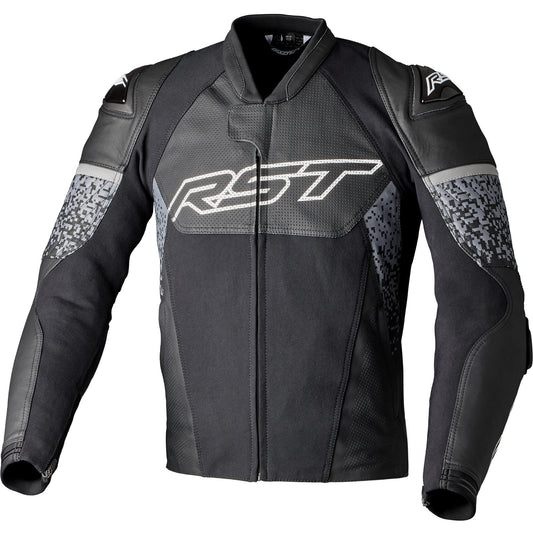 RST Pro Series Supersport-K CE Leather Jacket - Black / Grey by RST - clearance motorcycle jacket