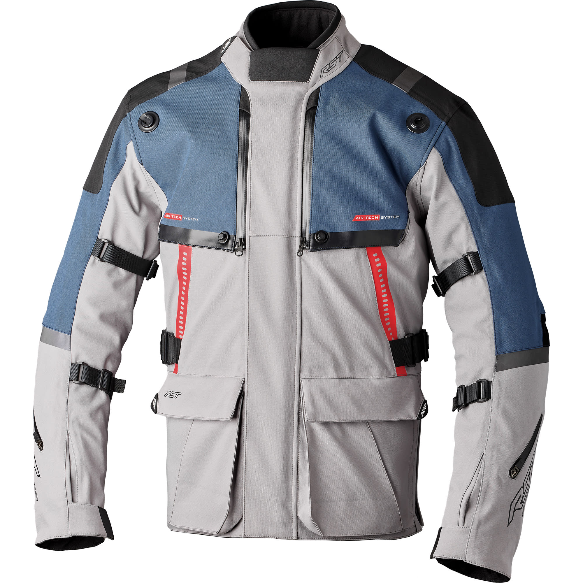RST Pro Series Vulcan Waterproof CE Textile Jacket - Silver / Blue by RST - clearance motorcycle jacket
