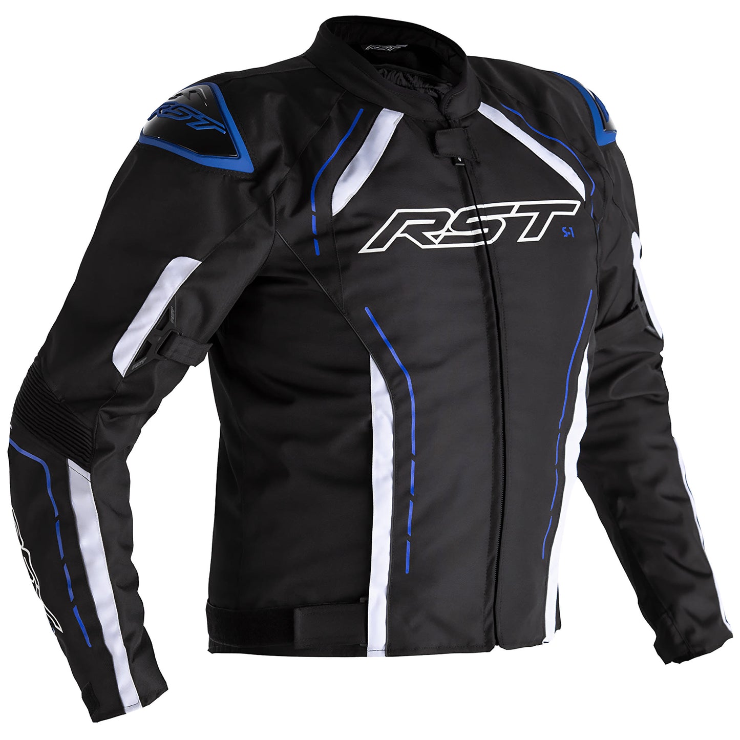 RST S-1 CE Textile Jacket - Black / White / Blue by RST - clearance motorcycle jacket