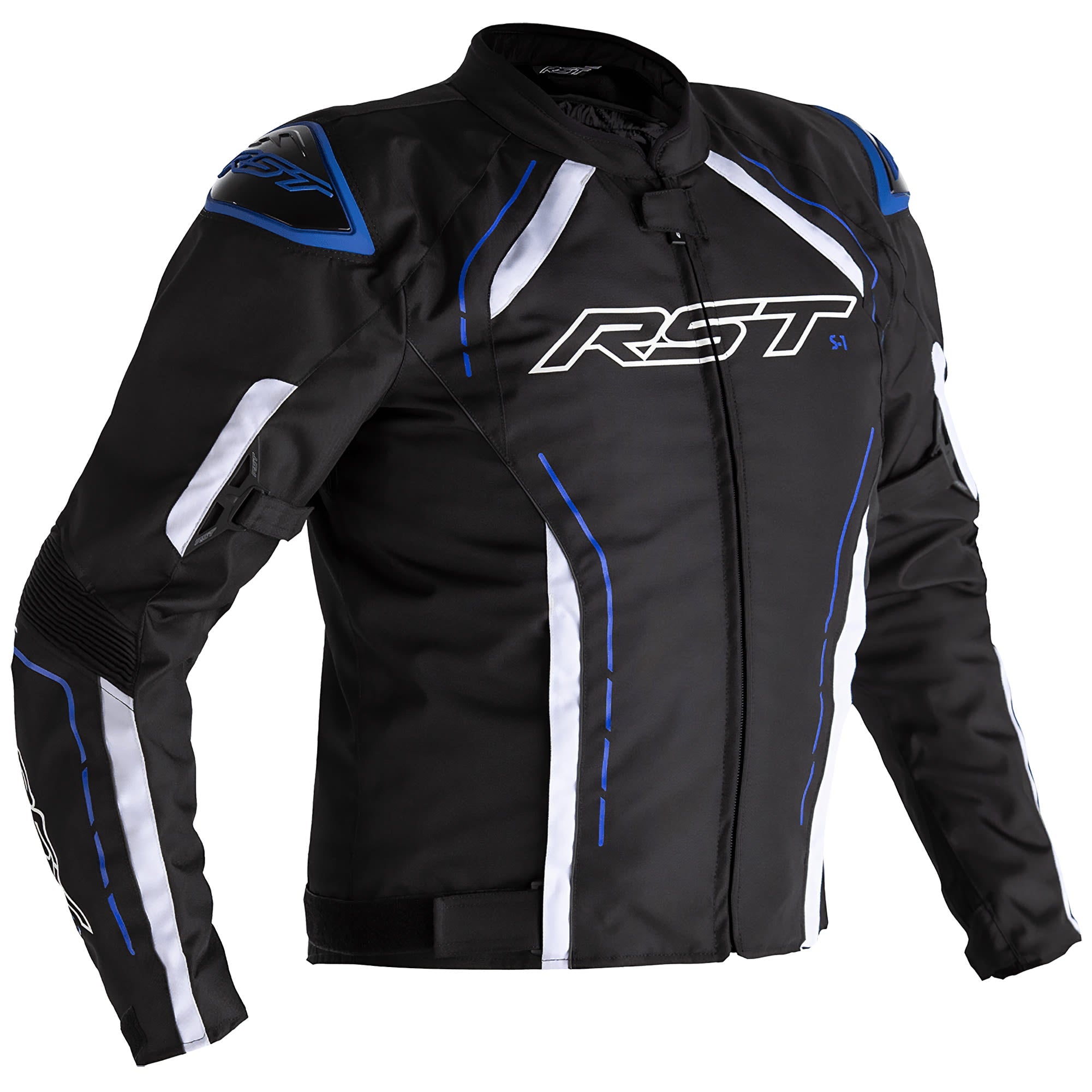 RST S-1 CE Textile Jacket - Black / White / Blue by RST - clearance motorcycle jacket