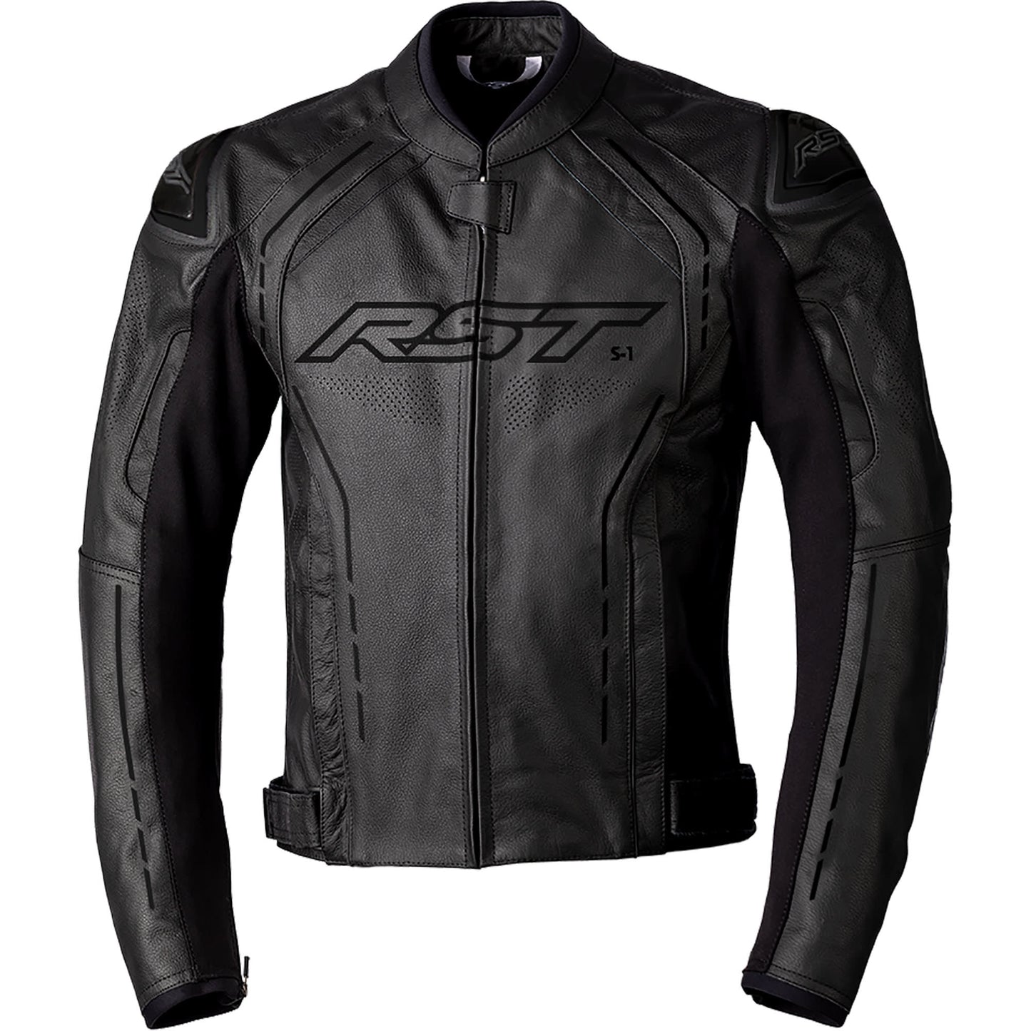 RST S1 CE Leather Jacket - Black / Black by RST - clearance motorcycle jacket