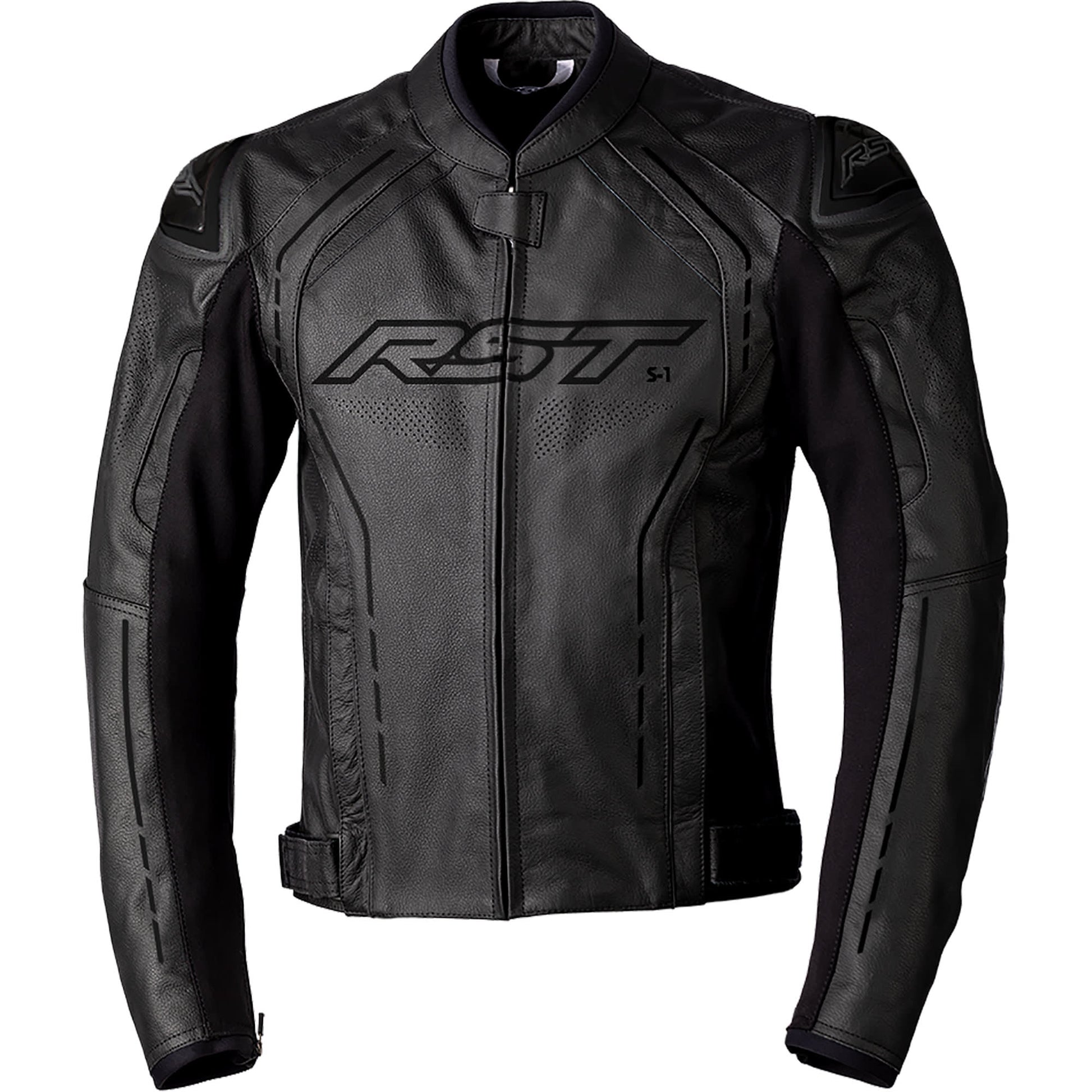 RST S1 CE Leather Jacket - Black / Black by RST - clearance motorcycle jacket