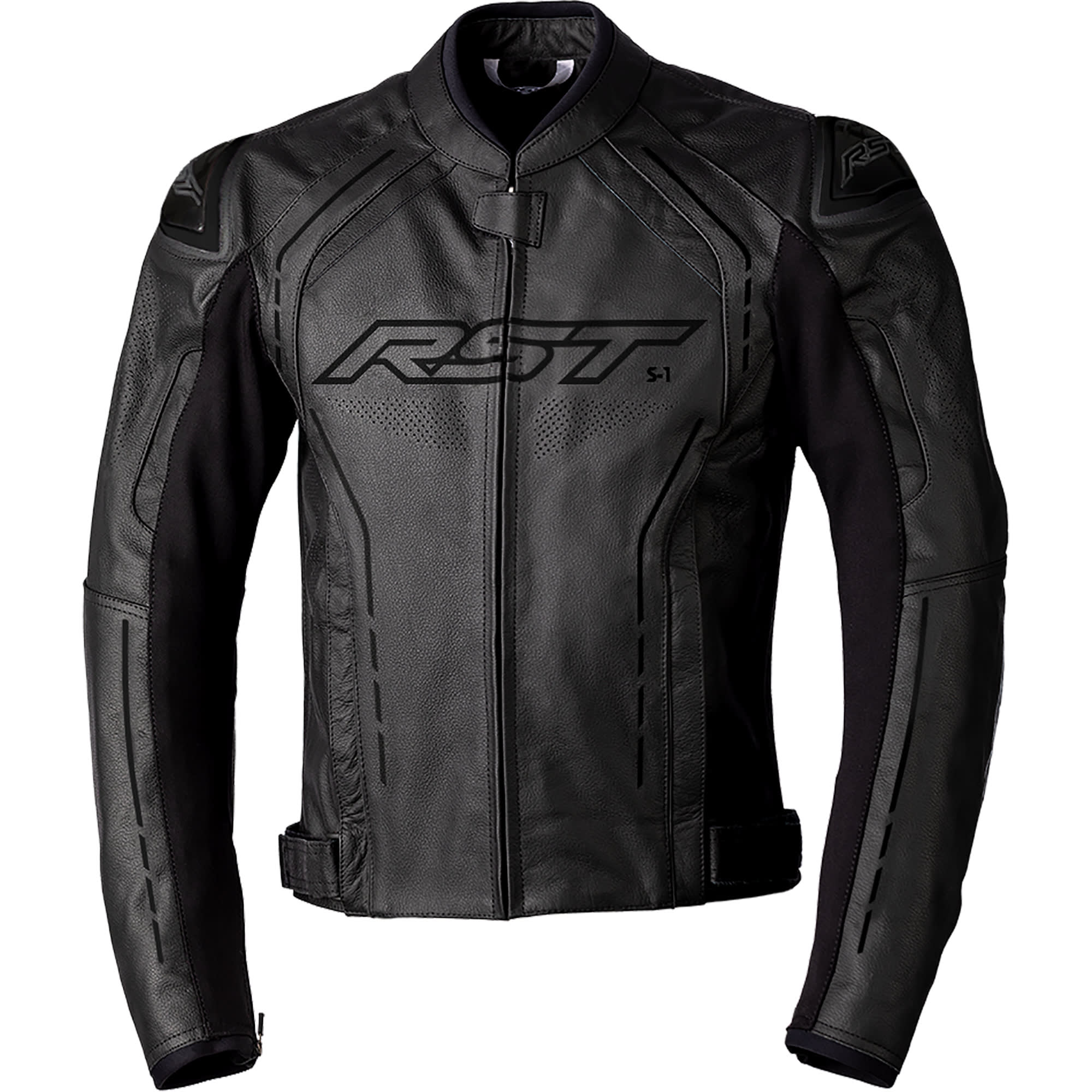 RST S1 CE Leather Jacket - Black / Black by RST - clearance motorcycle jacket
