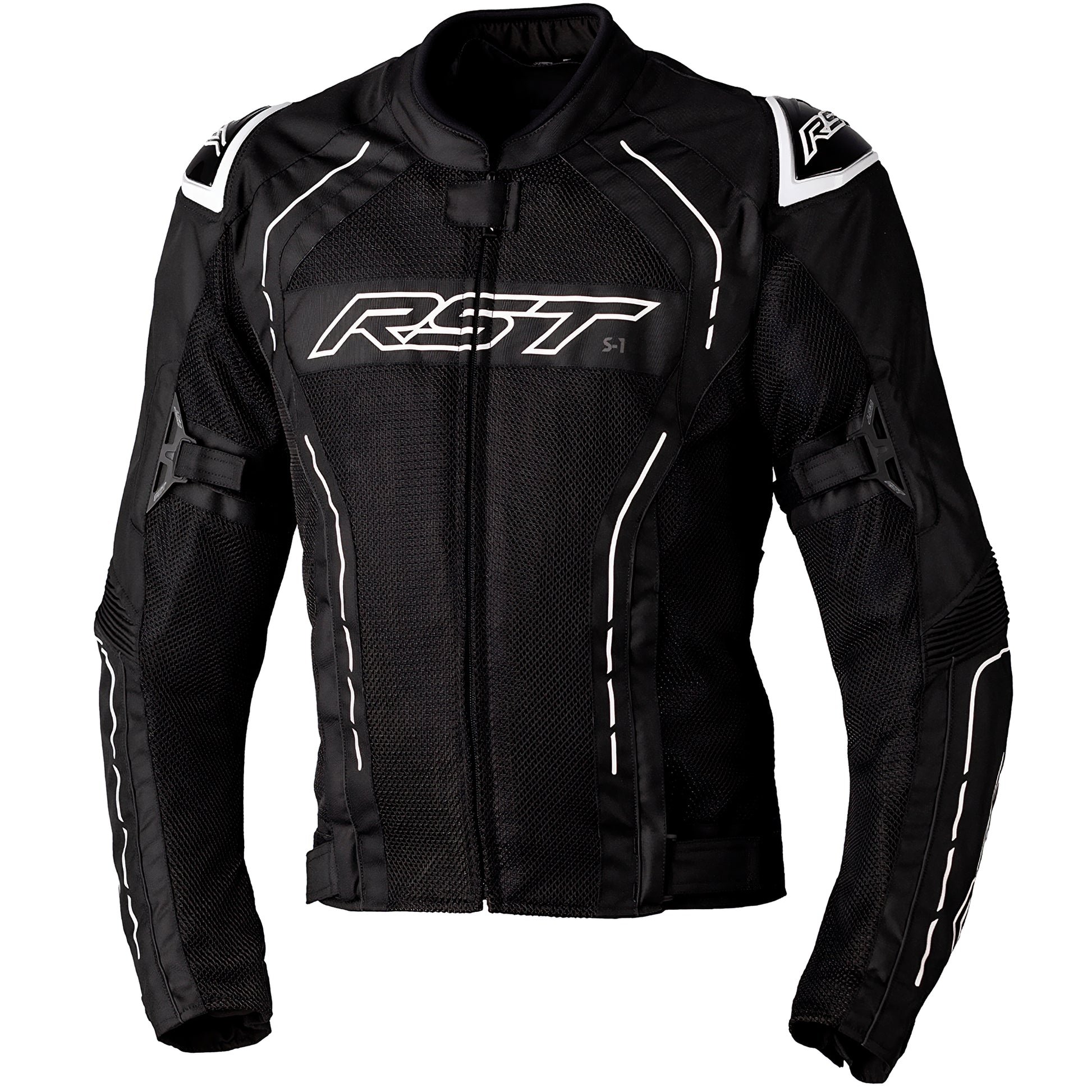 RST S1 CE Mesh Textile Jacket - Black / White by RST - clearance motorcycle jacket