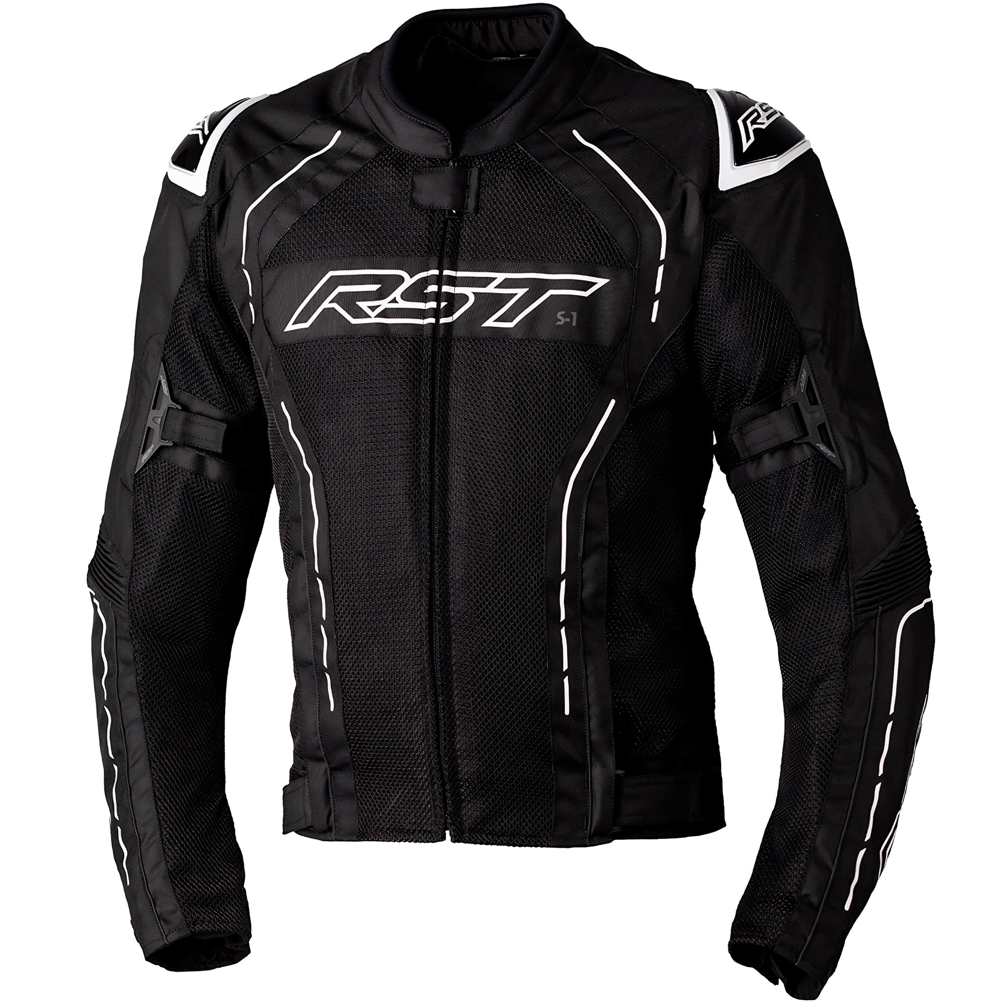 RST S1 CE Mesh Textile Jacket - Black / White by RST - clearance motorcycle jacket