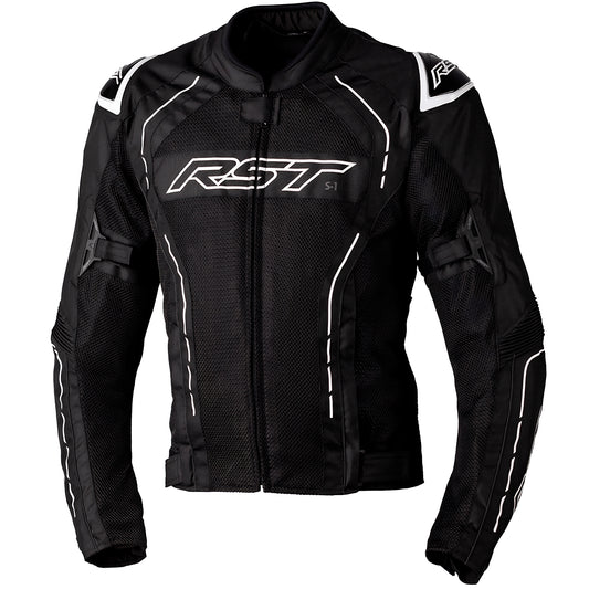 RST S1 CE Mesh Textile Jacket - Black / White by RST - clearance motorcycle jacket