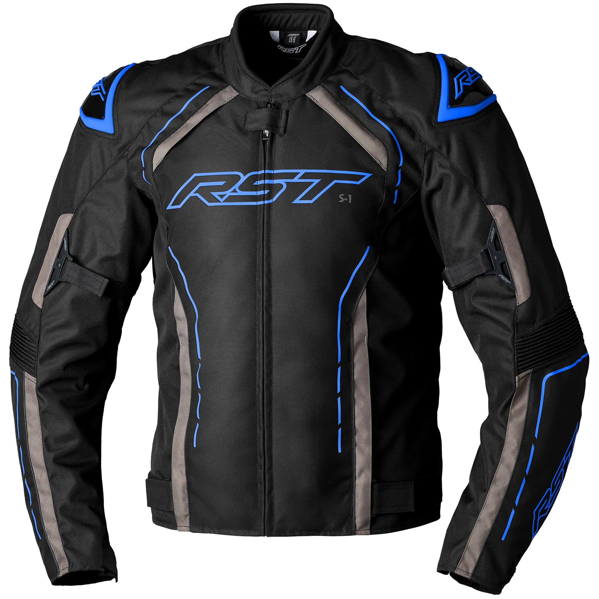 RST S1 CE Textile Jacket - Black / Grey / Blue by RST - clearance motorcycle jacket
