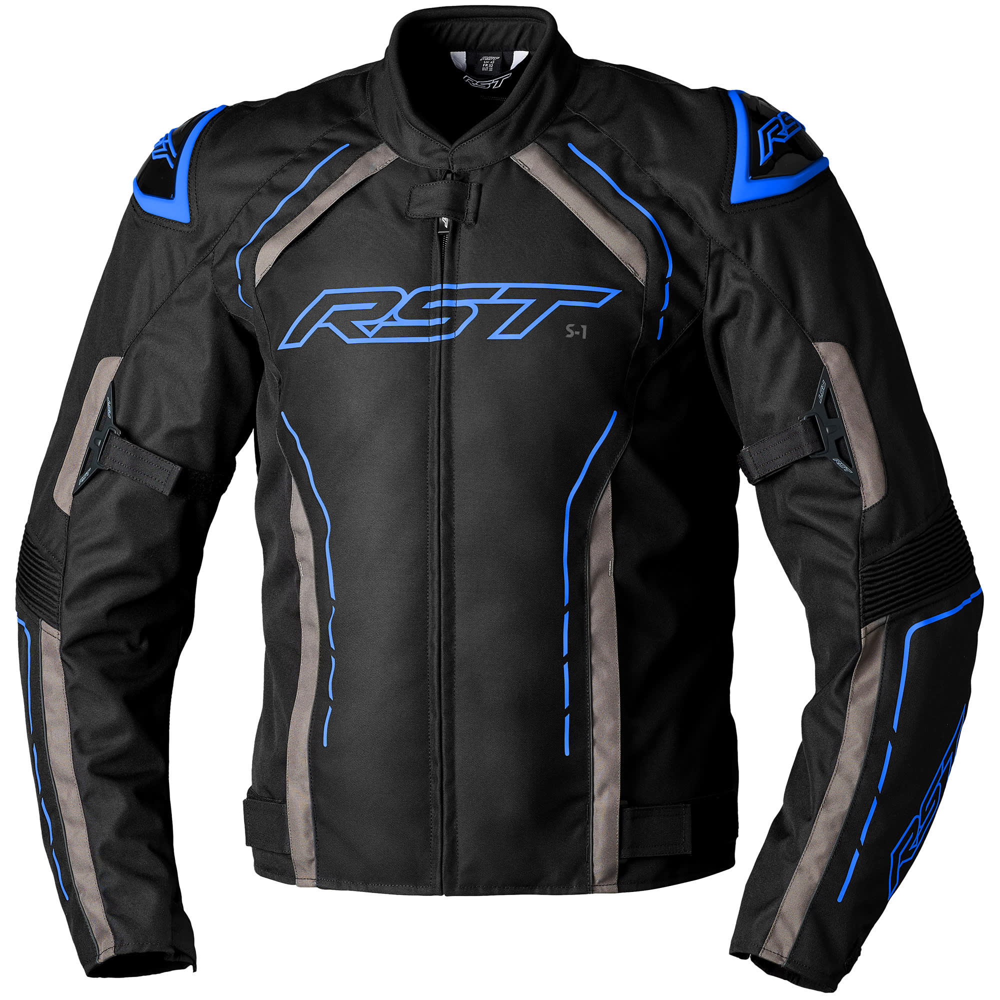 RST S1 CE Textile Jacket - Black / Grey / Blue by RST - clearance motorcycle jacket