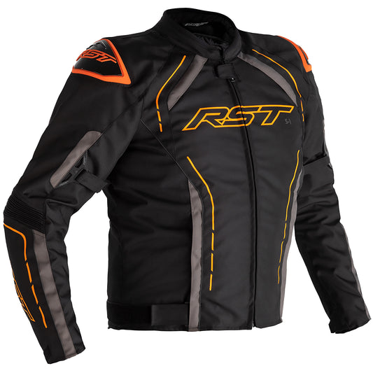 RST S1 CE Textile Jacket - Black / Grey / Neon Orange by RST - clearance motorcycle jacket