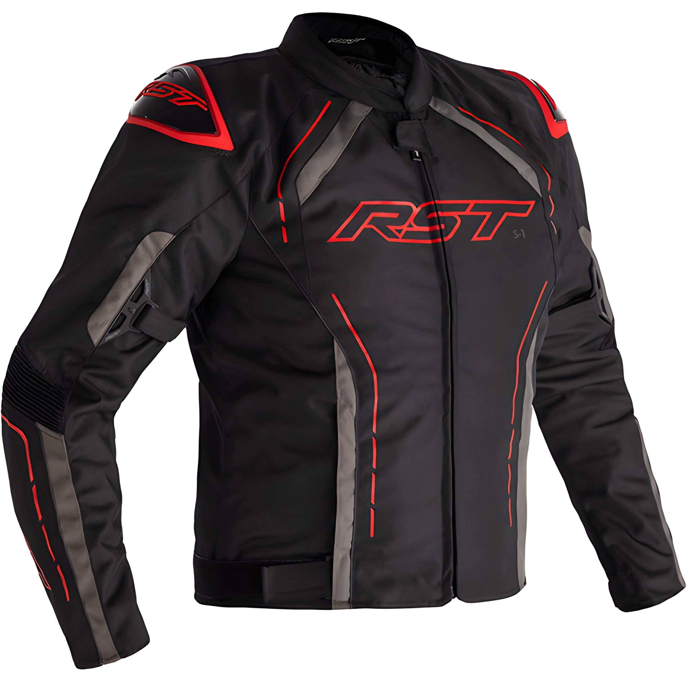 RST S1 CE Textile Jacket - Black / Grey / Red by RST - clearance motorcycle jacket