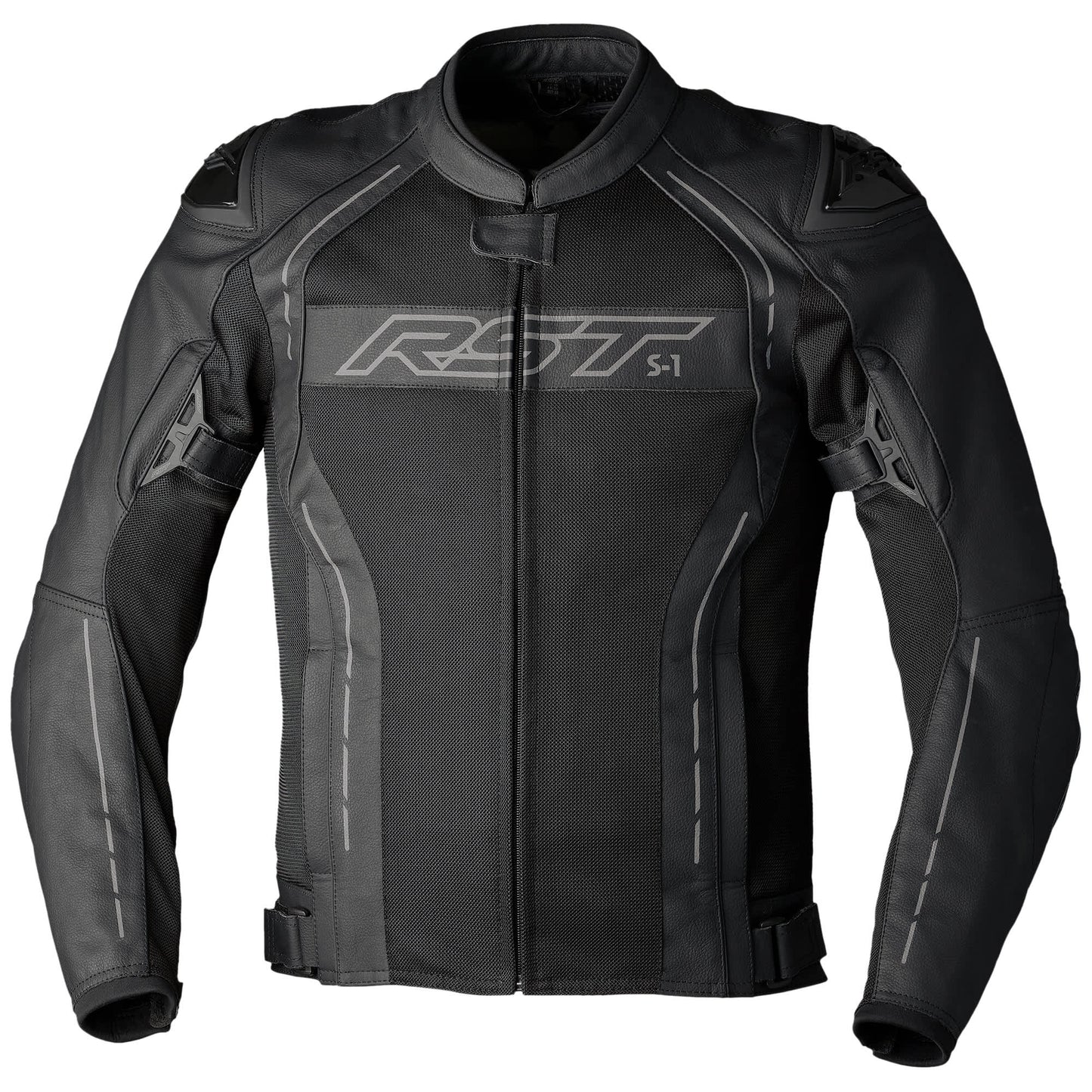 RST S1 Mesh CE Leather Jacket - Black / Black by RST - clearance motorcycle jacket