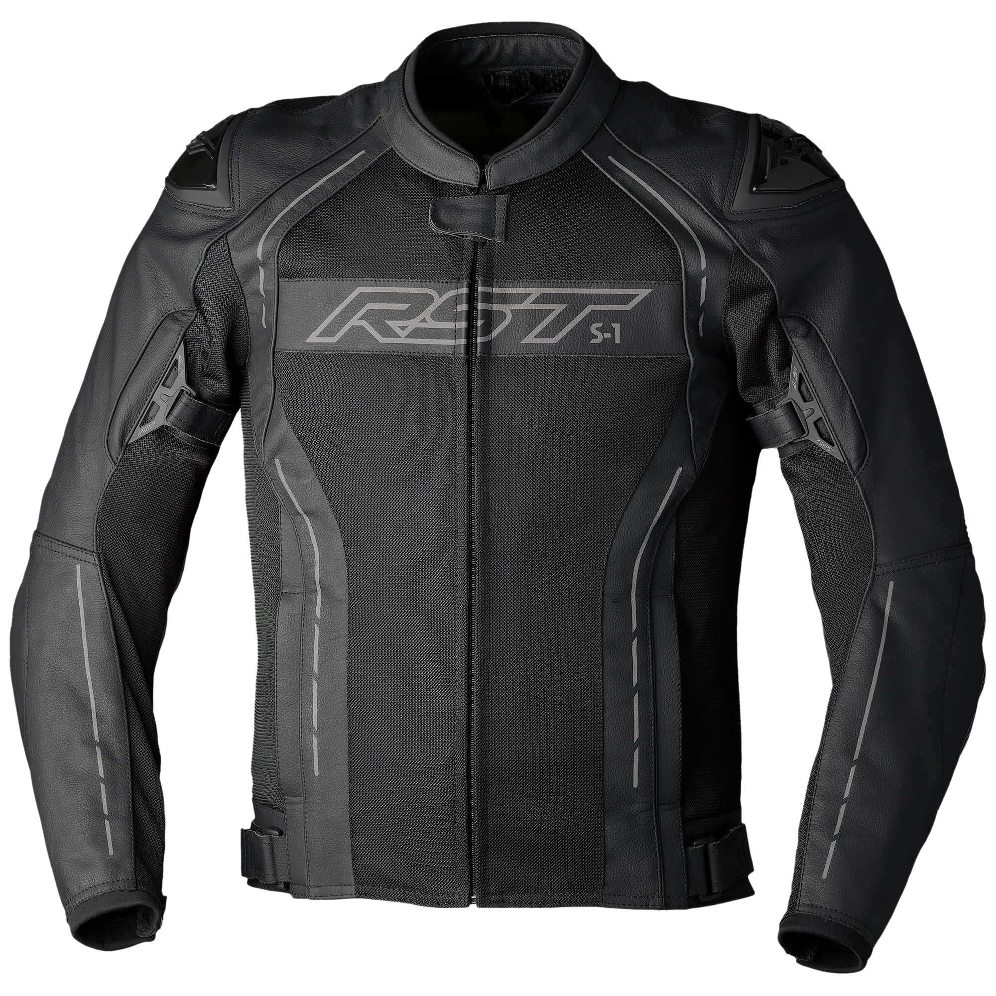 RST S1 Mesh CE Leather Jacket - Black / Black by RST - clearance motorcycle jacket