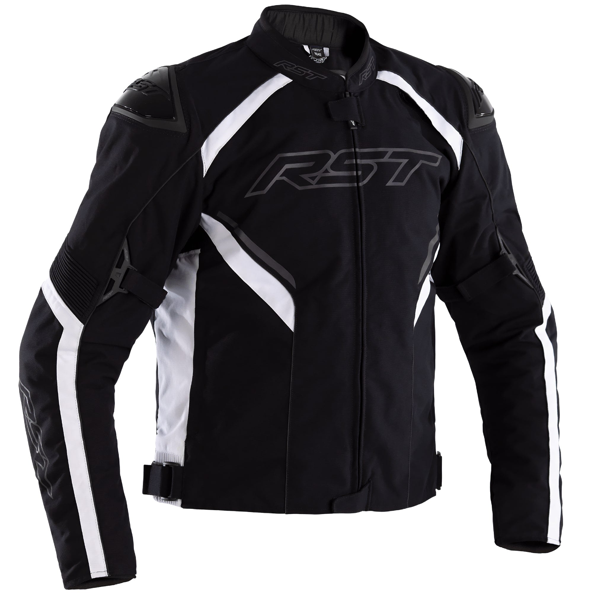 RST Sabre Airbag CE Textile Jacket - Black / White by RST - clearance motorcycle jacket