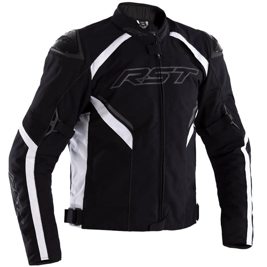 RST Sabre Airbag CE Textile Jacket - Black / White by RST - clearance motorcycle jacket