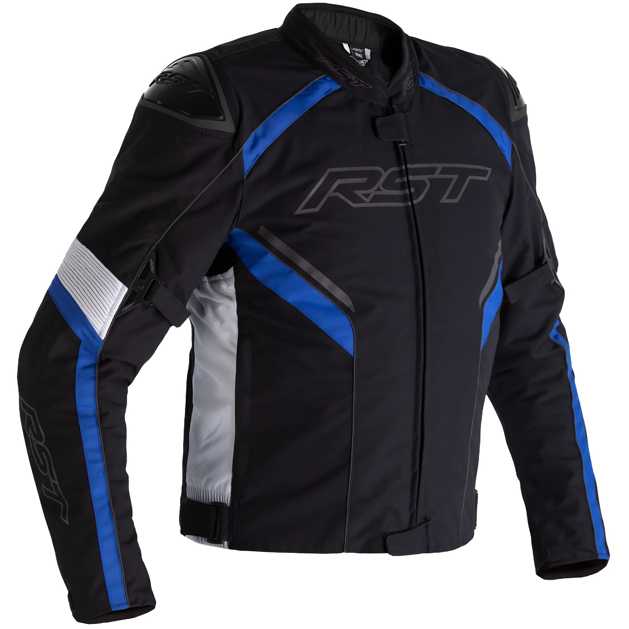 RST Sabre CE Textile Jacket - Black / White / Blue by RST - clearance motorcycle jacket
