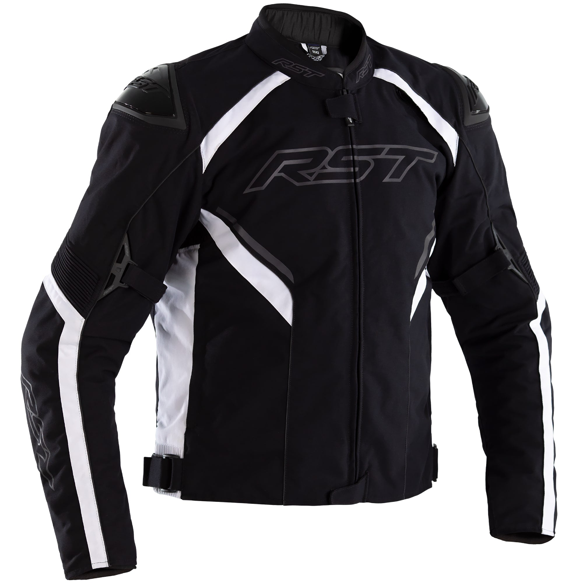 RST Sabre CE Textile Jacket - Black / White by RST - clearance motorcycle jacket