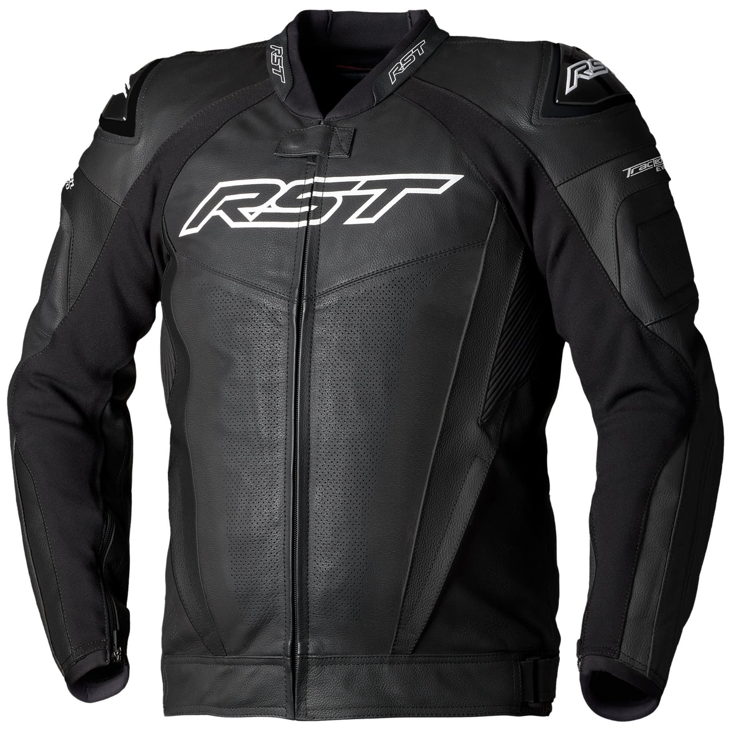 RST Tractech Evo 5 CE Leather Jacket - Black / Black / Black by RST - clearance motorcycle jacket