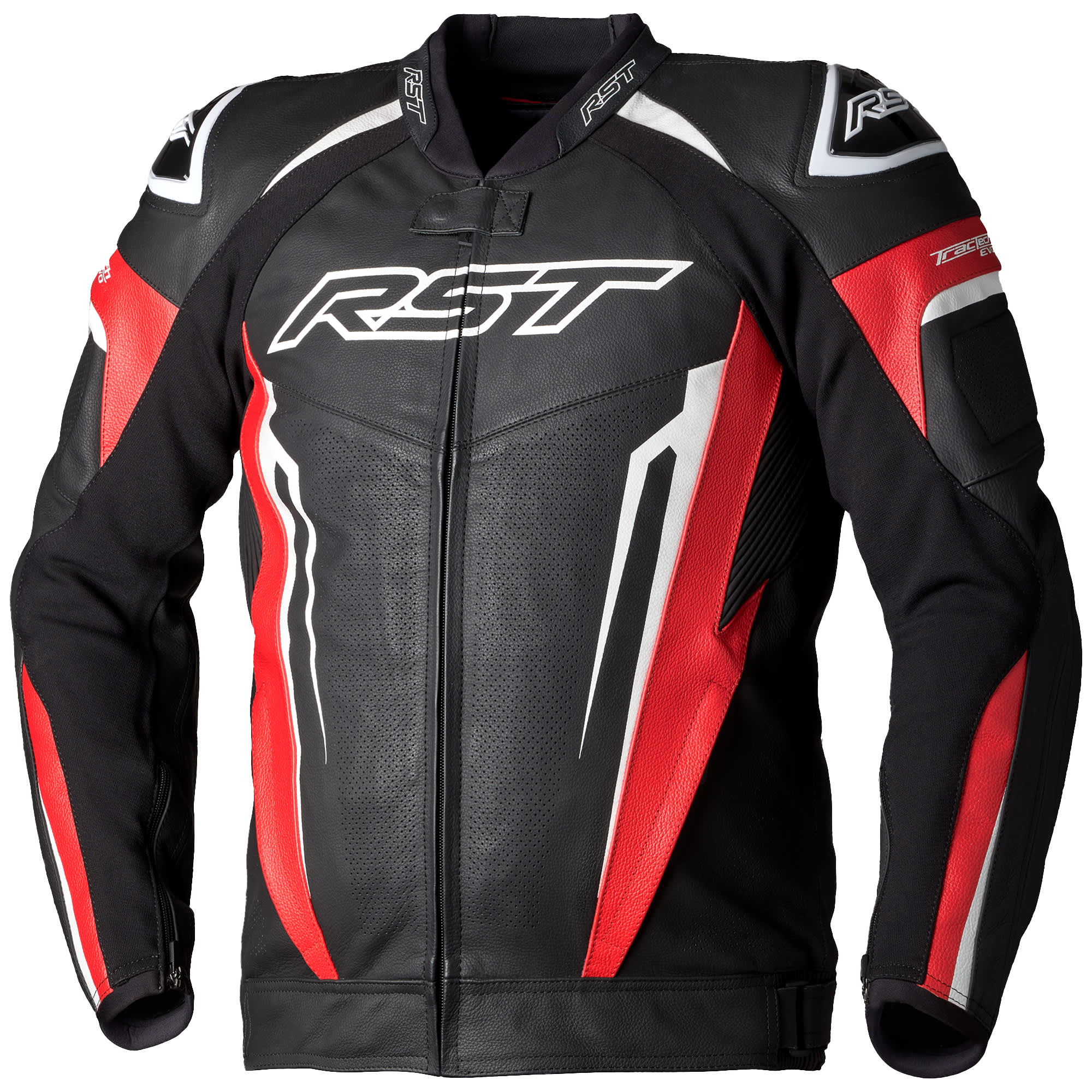 RST Tractech Evo 5 CE Leather Jacket - Red / Black / White by RST - clearance motorcycle jacket