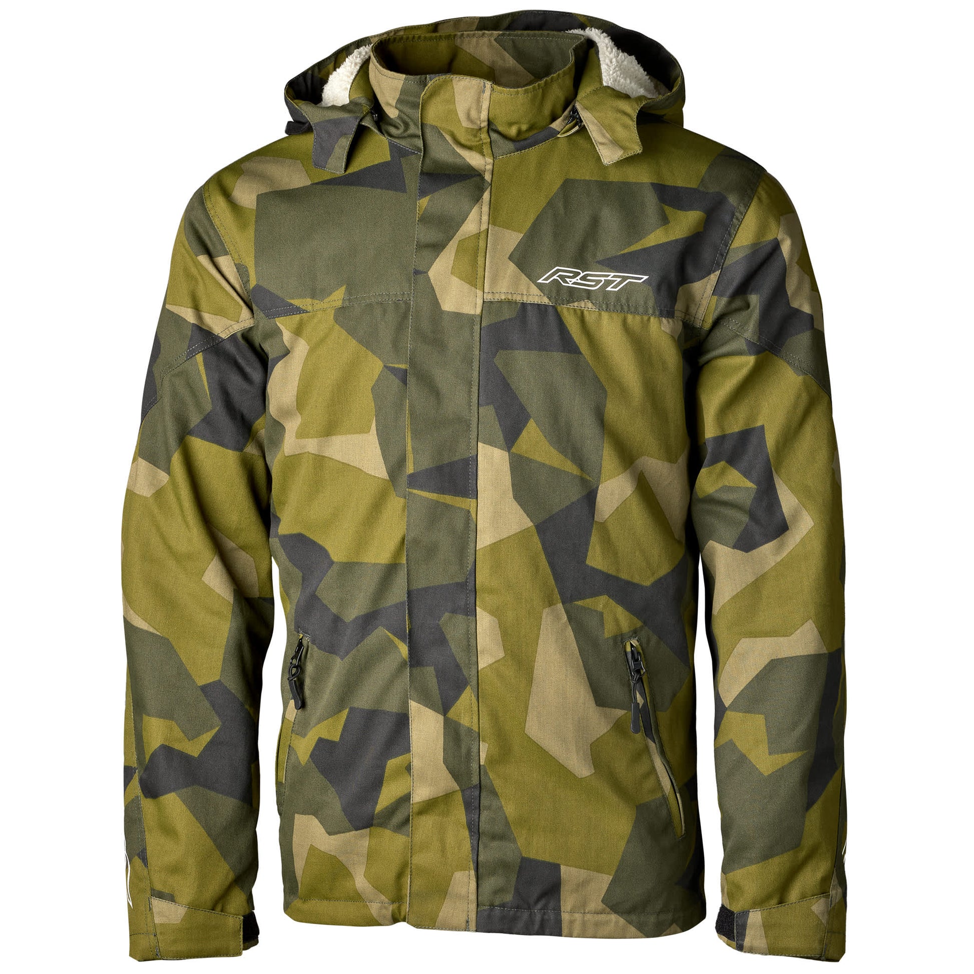 RST x Kevlar® Loadout Full Zip CE Textile Hood - Splinter Green by RST - clearance motorcycle jacket