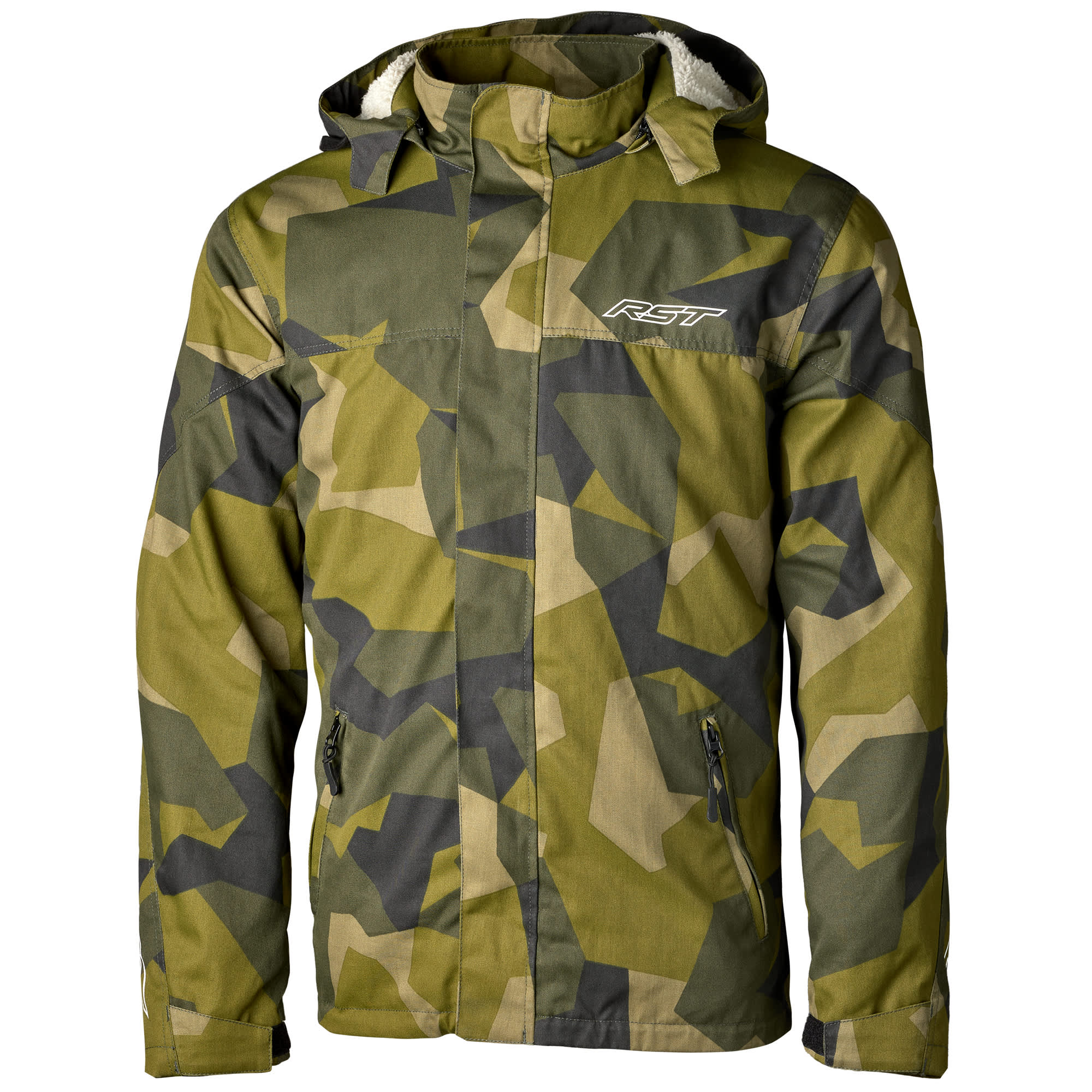 RST x Kevlar® Loadout Full Zip CE Textile Hood - Splinter Green by RST - clearance motorcycle jacket