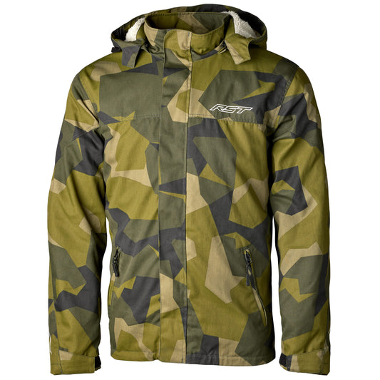 RST x Kevlar® Loadout Full Zip CE Textile Hood - Splinter Green by RST - clearance motorcycle jacket