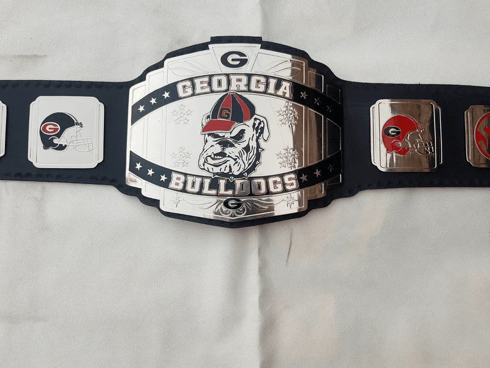 Georgia Bulldog Customized Title New Belt 2mm brass plates Black - 3 | Dash Racegear