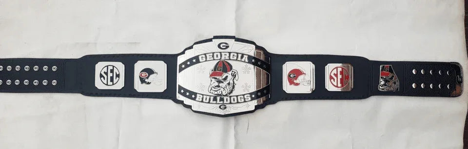 Georgia Bulldog Customized Title New Belt 2mm brass plates Black - 5 | Dash Racegear